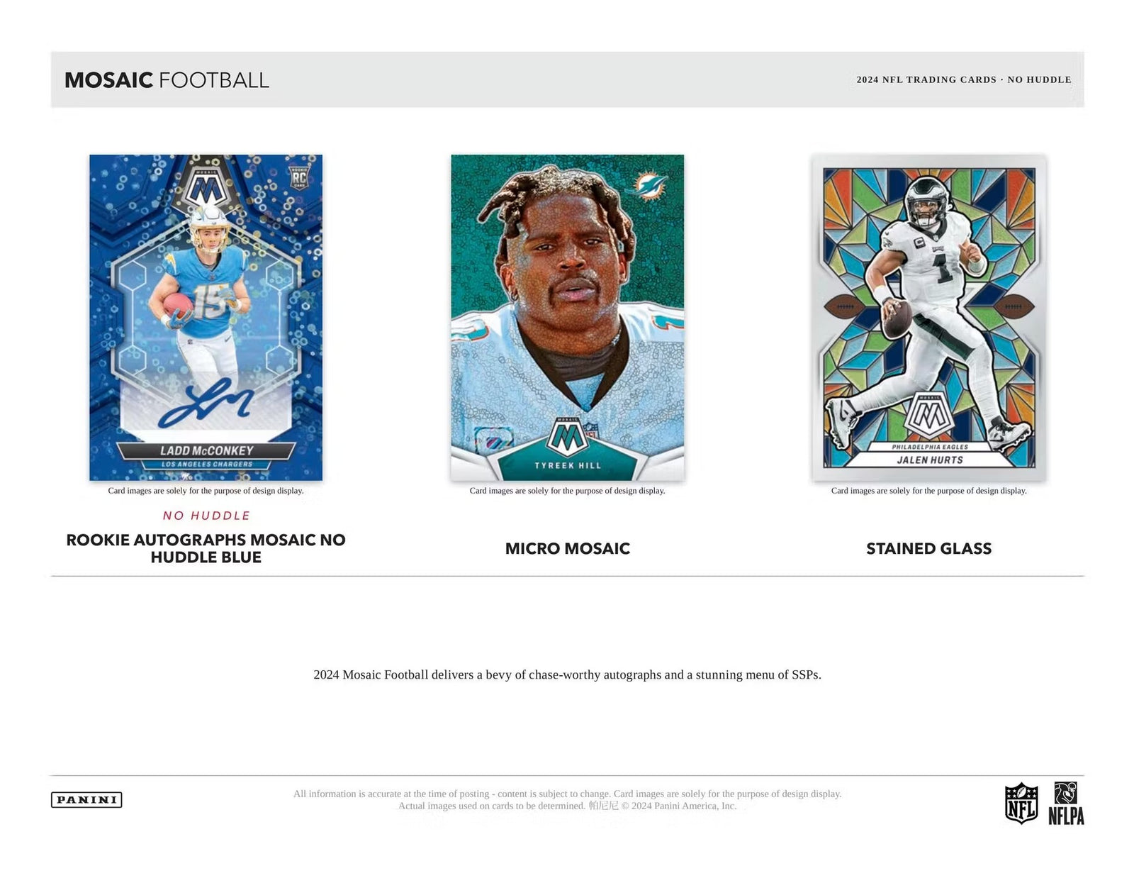 2024 Panini Mosaic Football No Huddle Trading Cards
