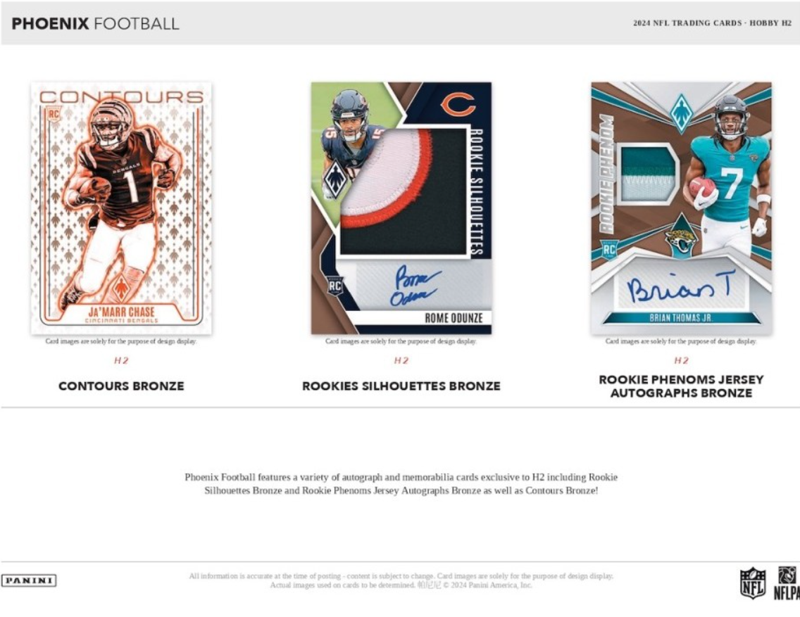 2024 Panini Phoenix Football H2 Trading Cards
