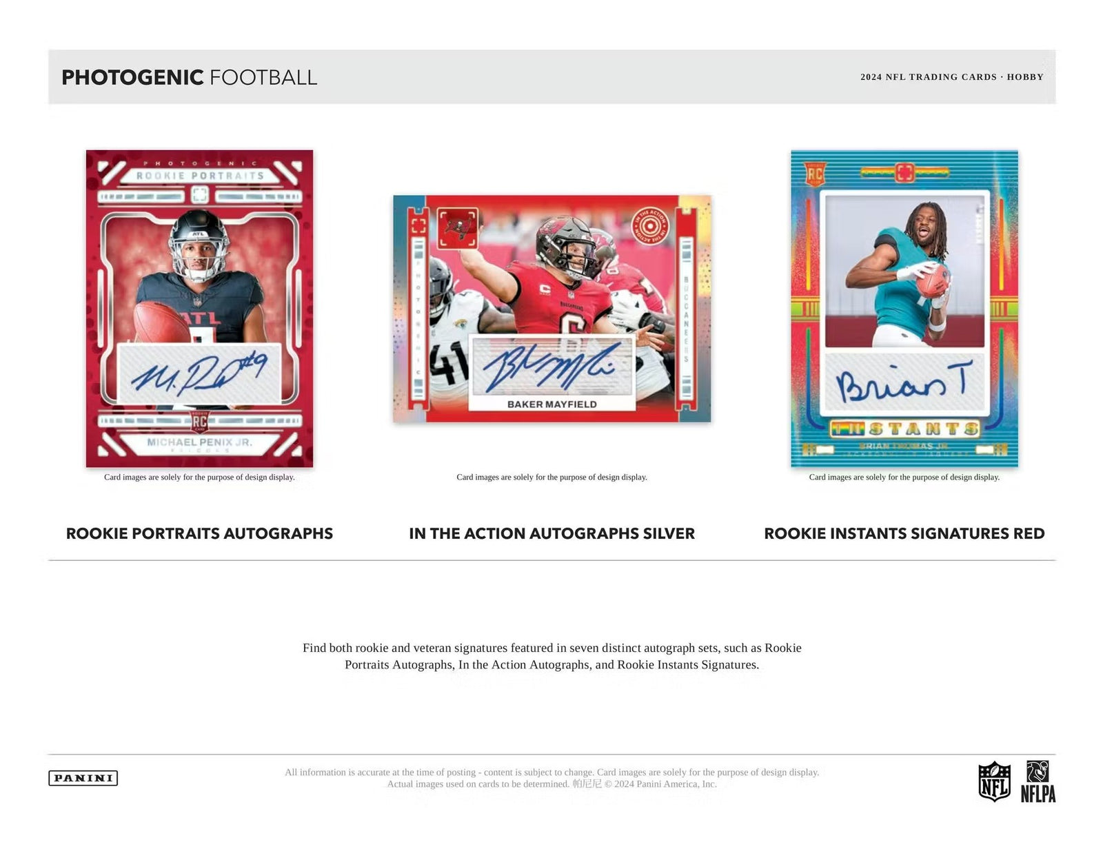 2024 Panini Photogenic Football Hobby Trading Cards