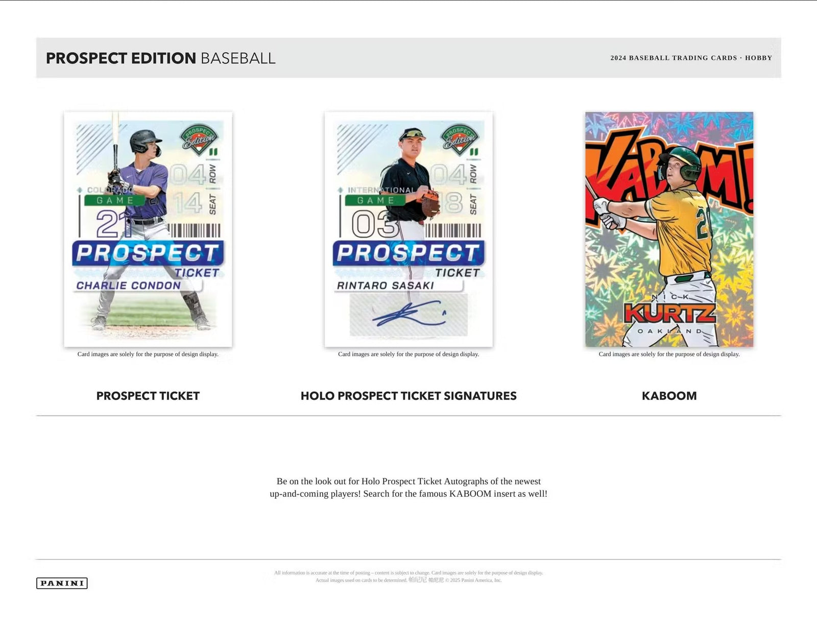 2024 Panini Prospect Edition Baseball Hobby