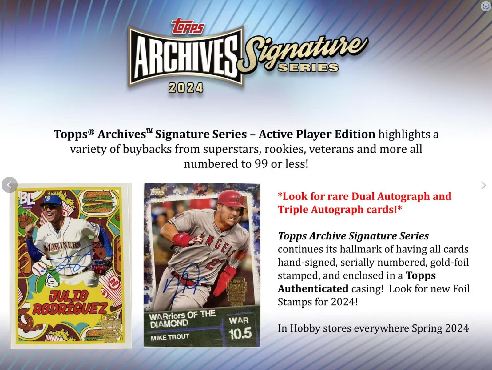 2024 Topps Archives Signature Series Baseball Hobby Trading Cards