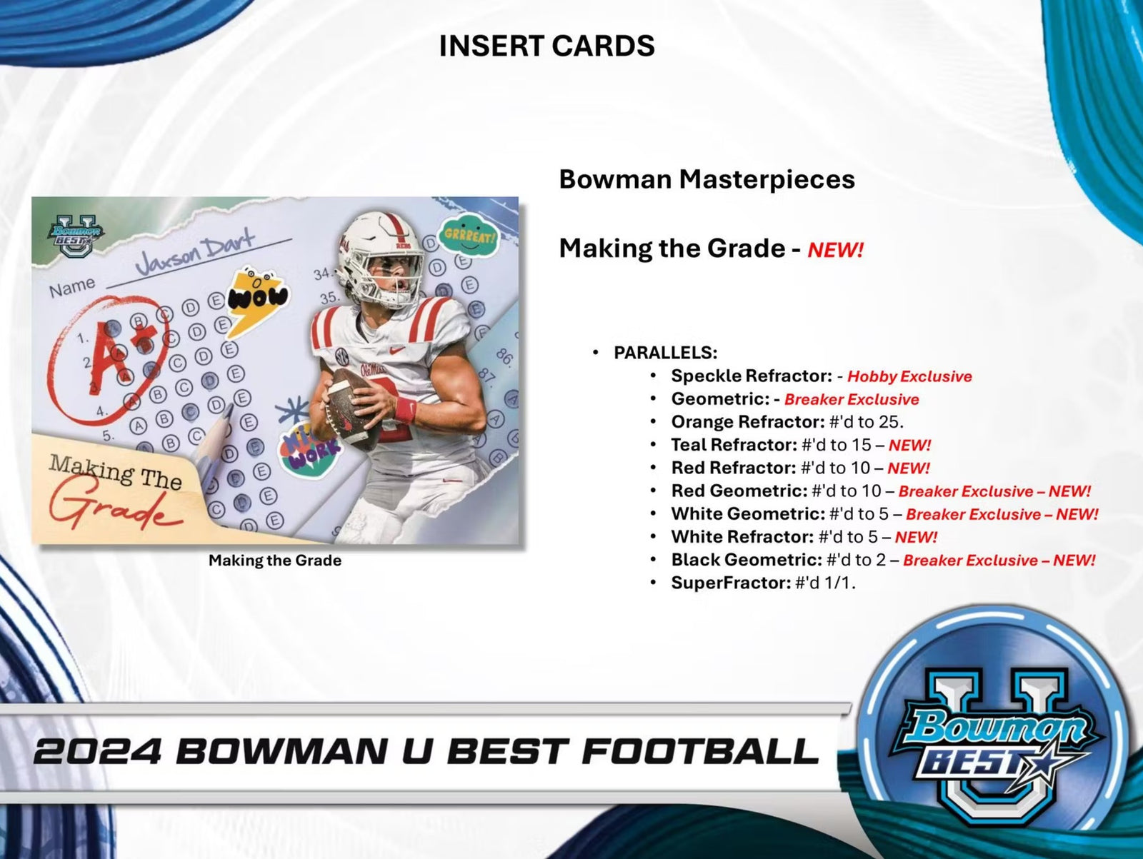 2024 Topps Bowman University Best Football Hobby Trading Cards