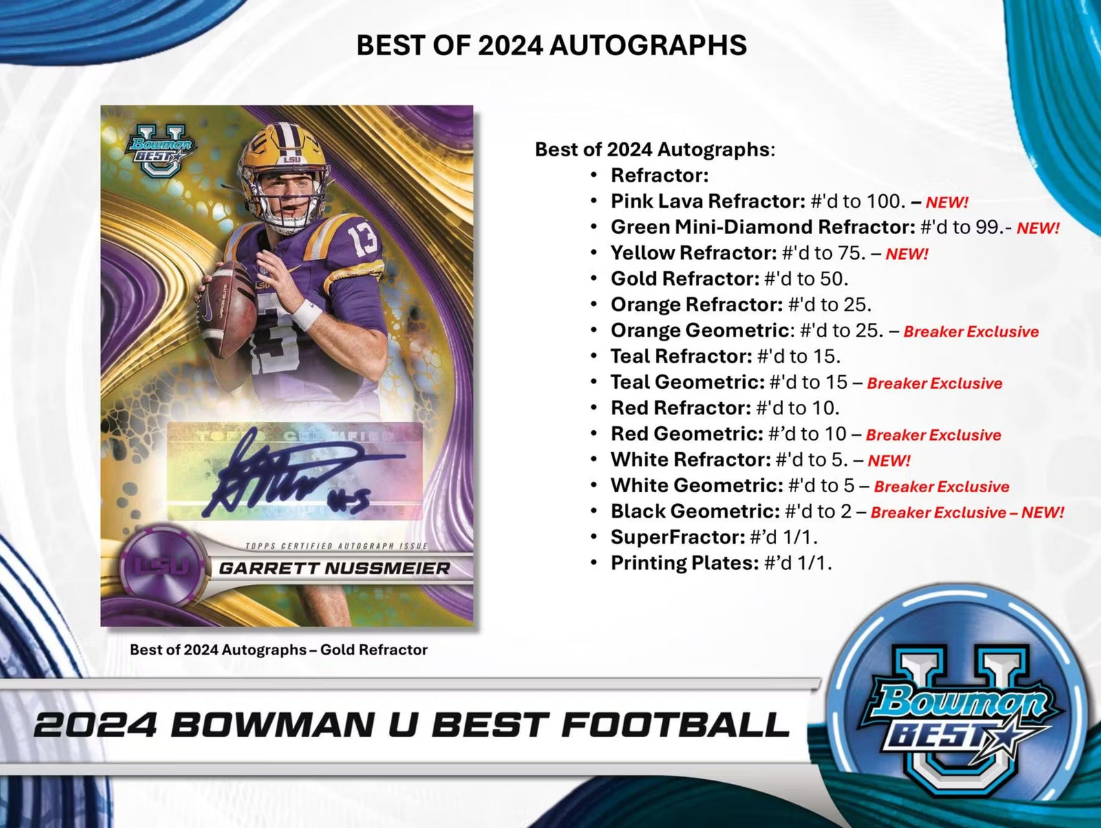 2024 Topps Bowman University Best Football Hobby Trading Cards