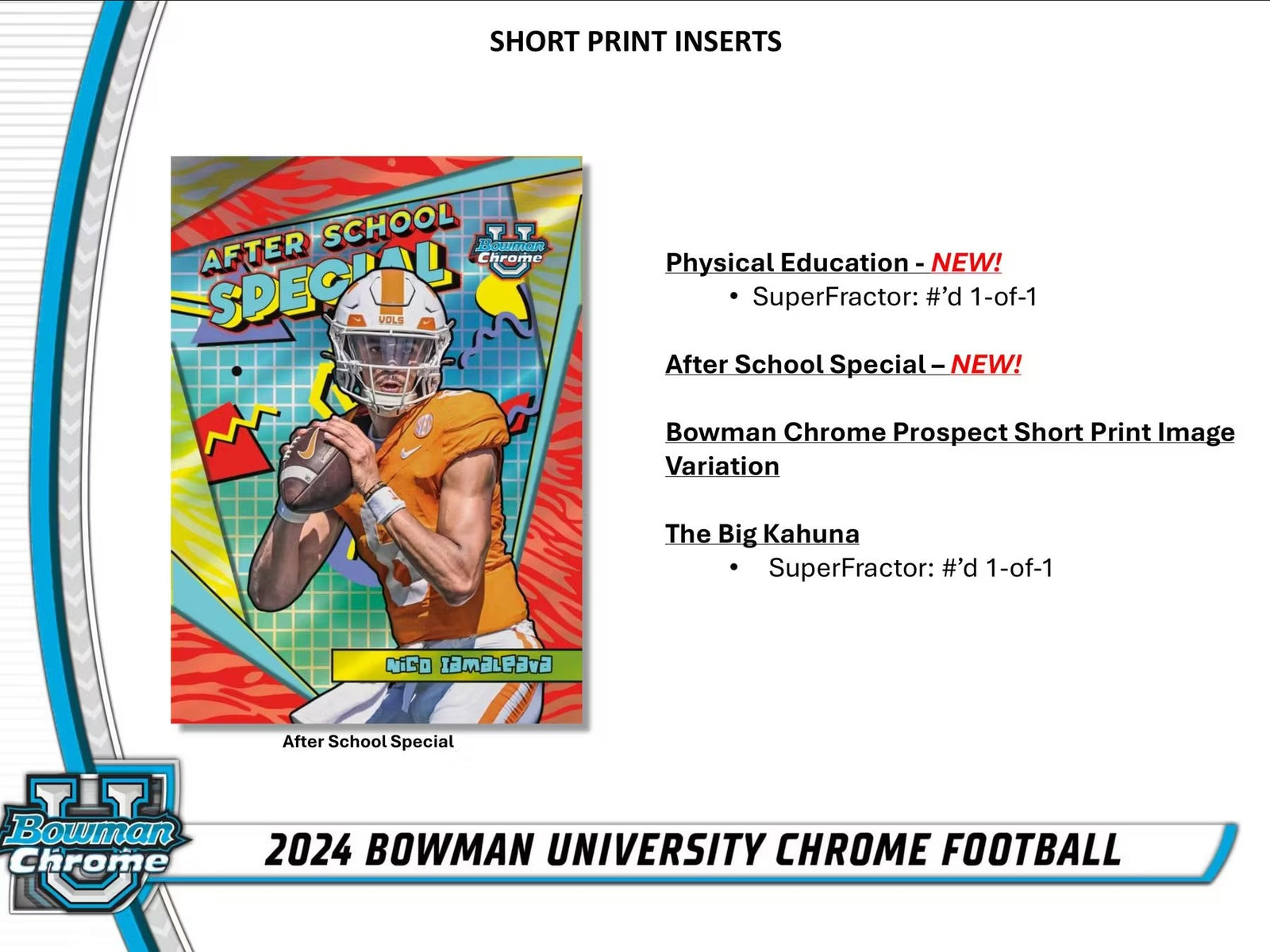 2024 Topps Bowman Chrome University Football Breakers Delight Trading Cards
