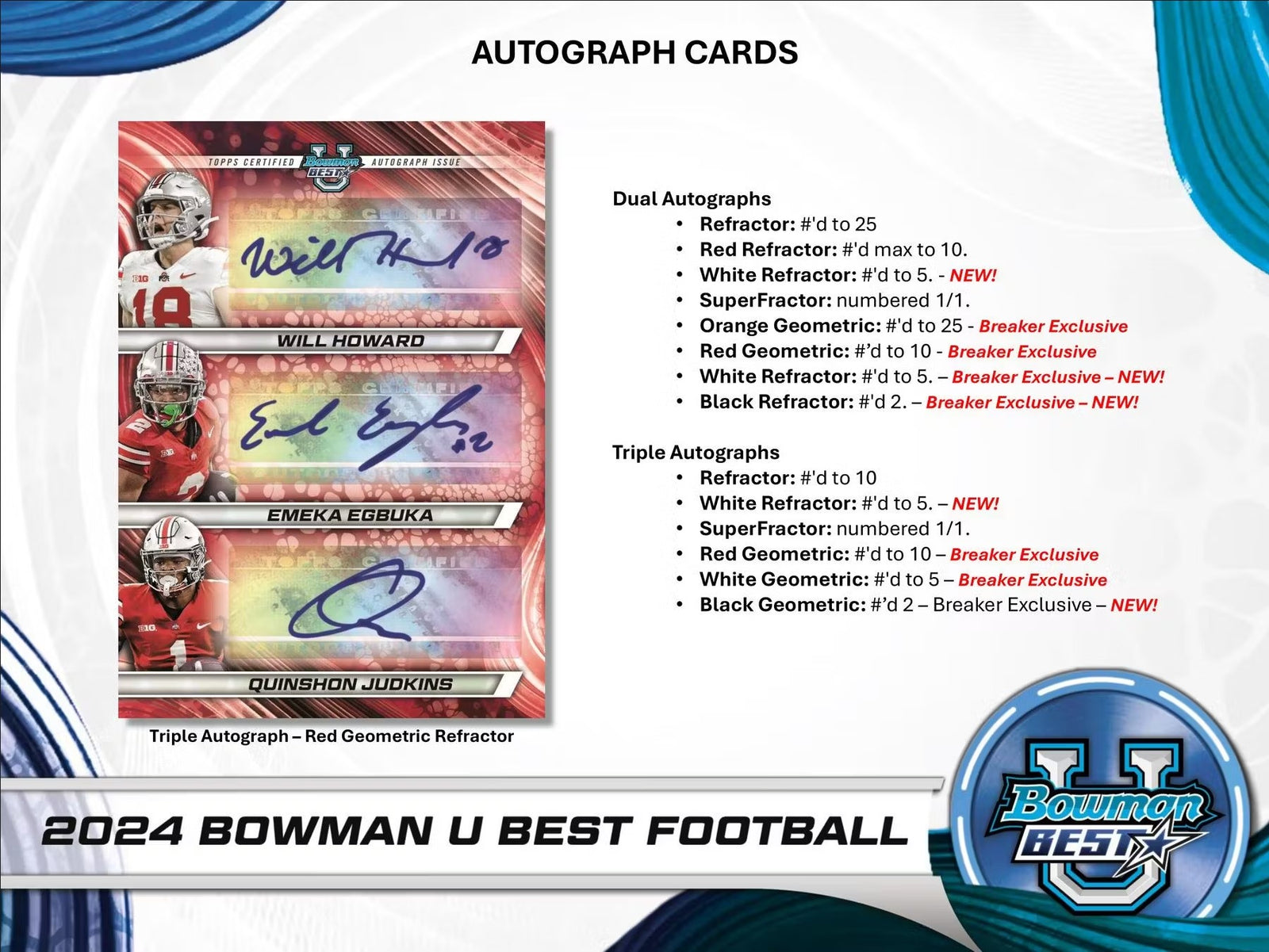 2024 Topps Bowman University Best Football Breakers Delight Trading Cards