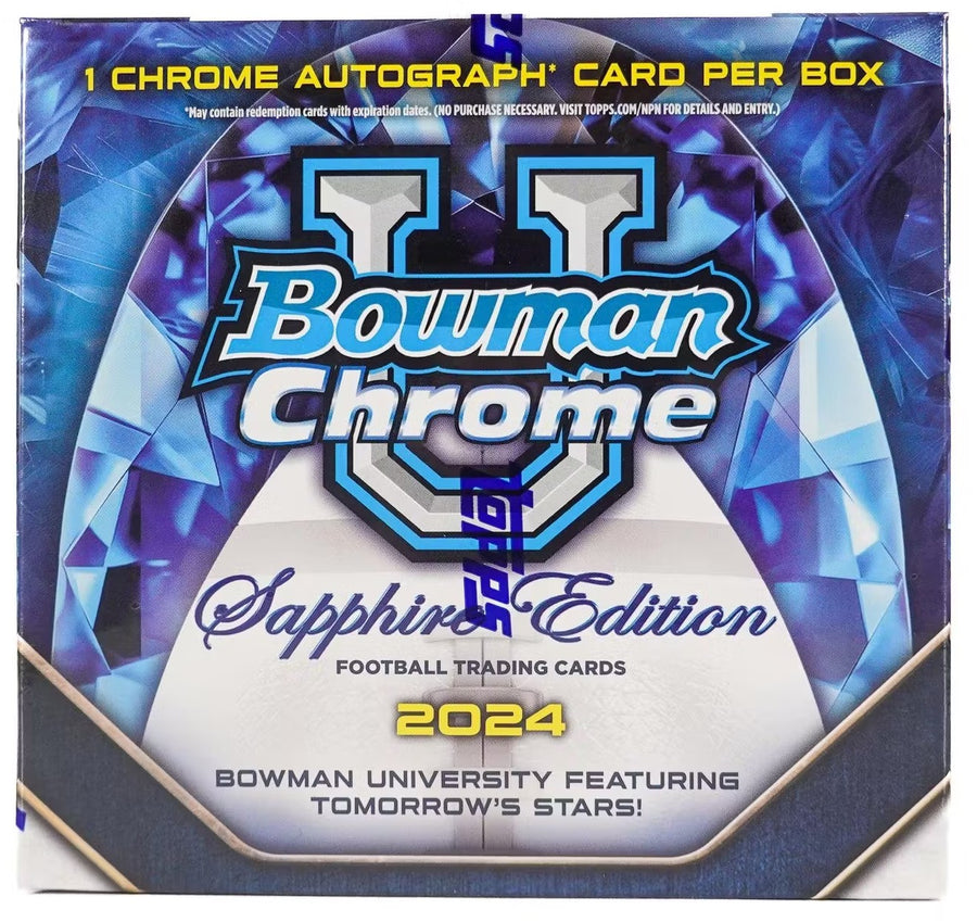 2024 Topps Bowman University Chrome Football Sapphire Edition Trading Cards