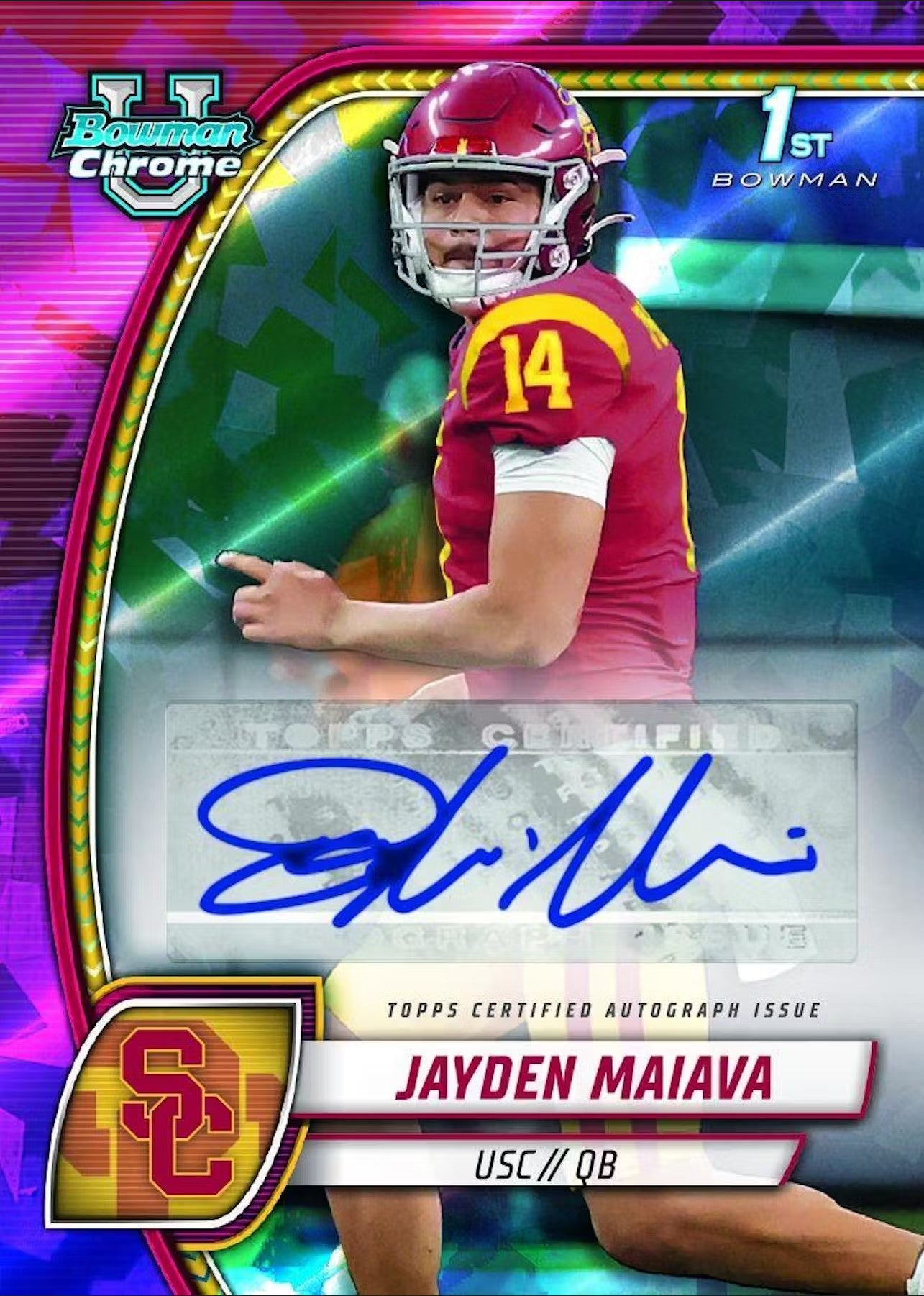 2024 Topps Bowman University Chrome Football Sapphire Edition Trading Cards