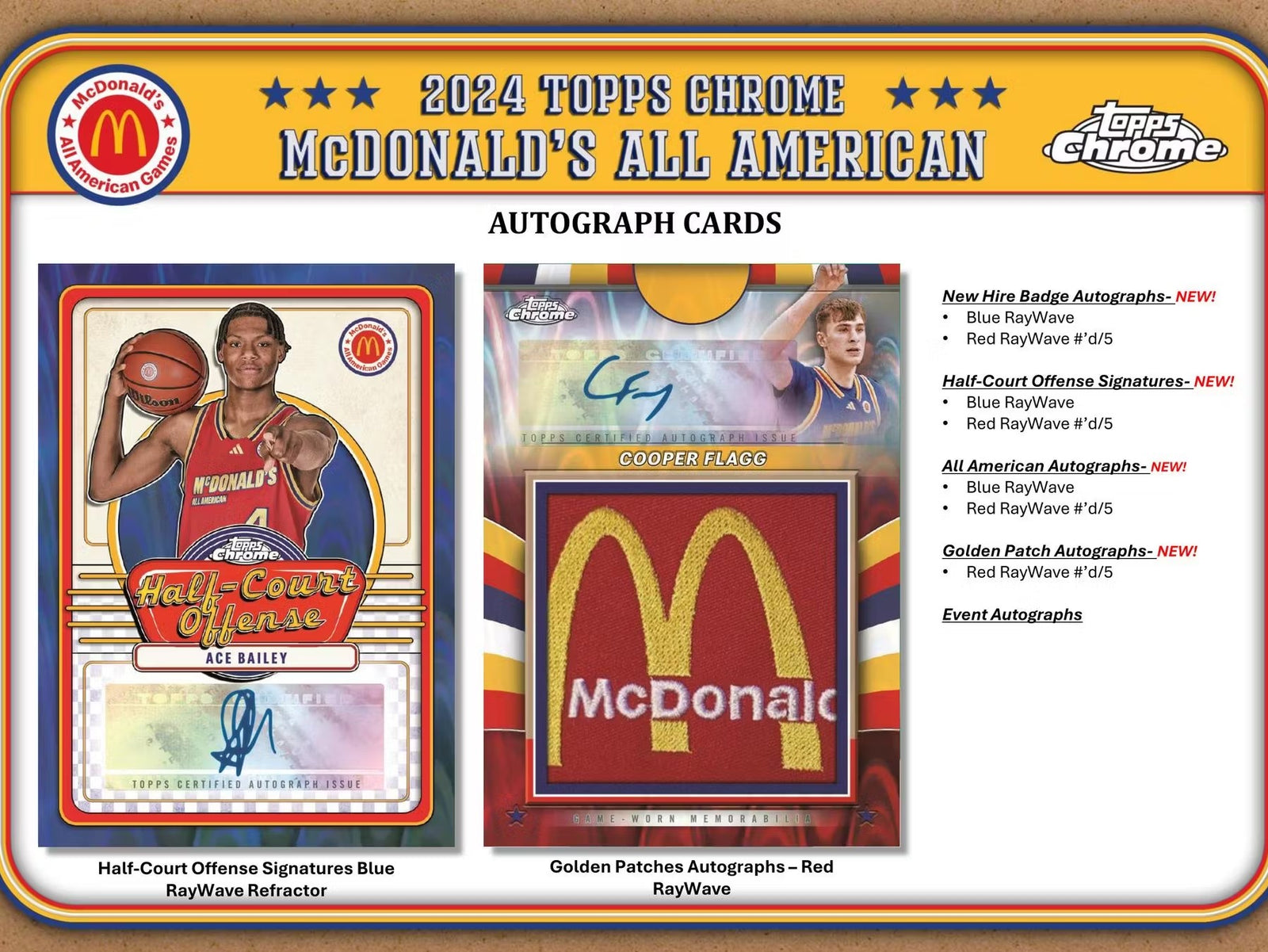2024 Topps Chrome McDonald's All American Basketball Mega Trading Cards