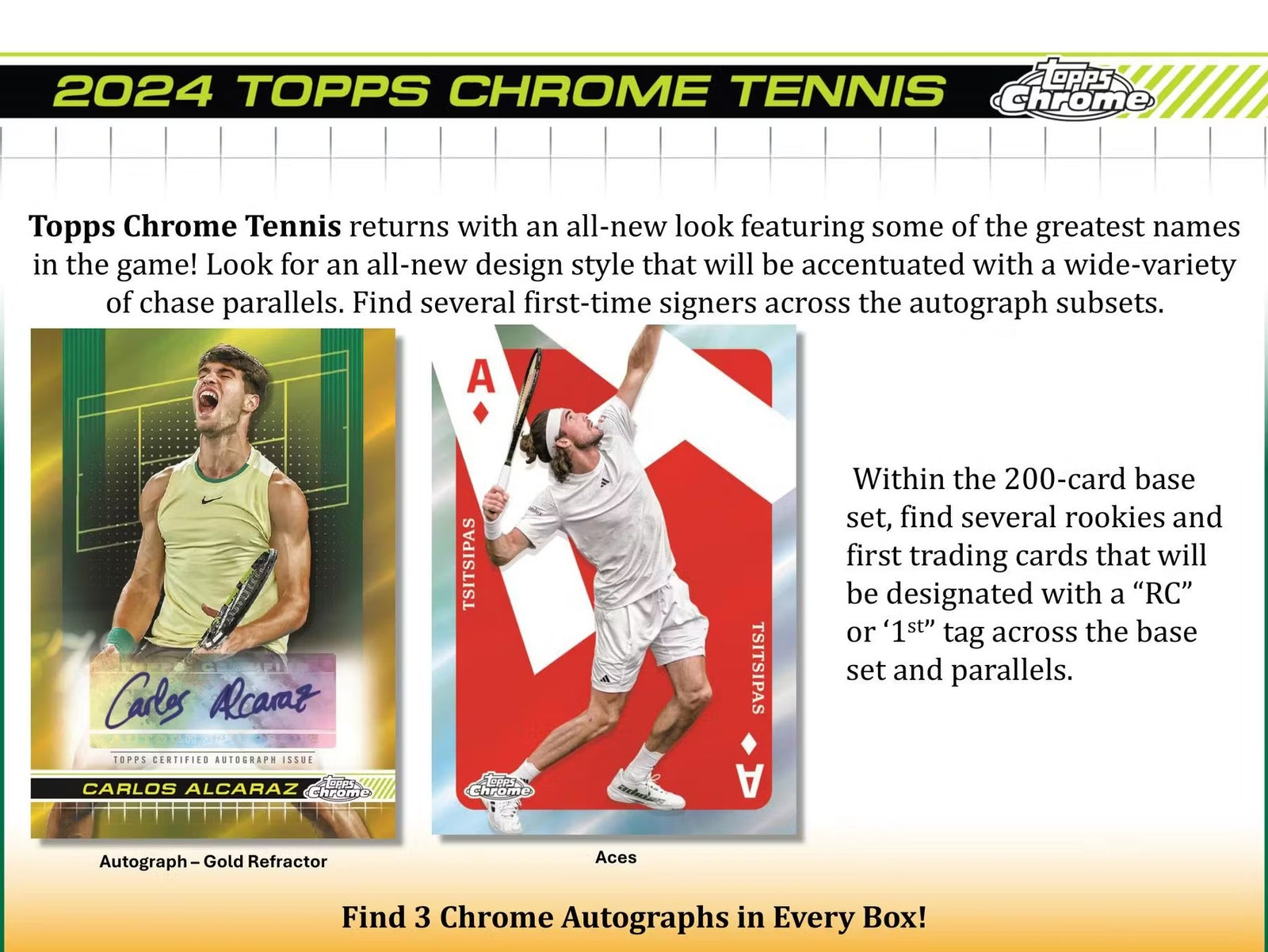 2024 Topps Chrome Tennis Hobby Trading Cards