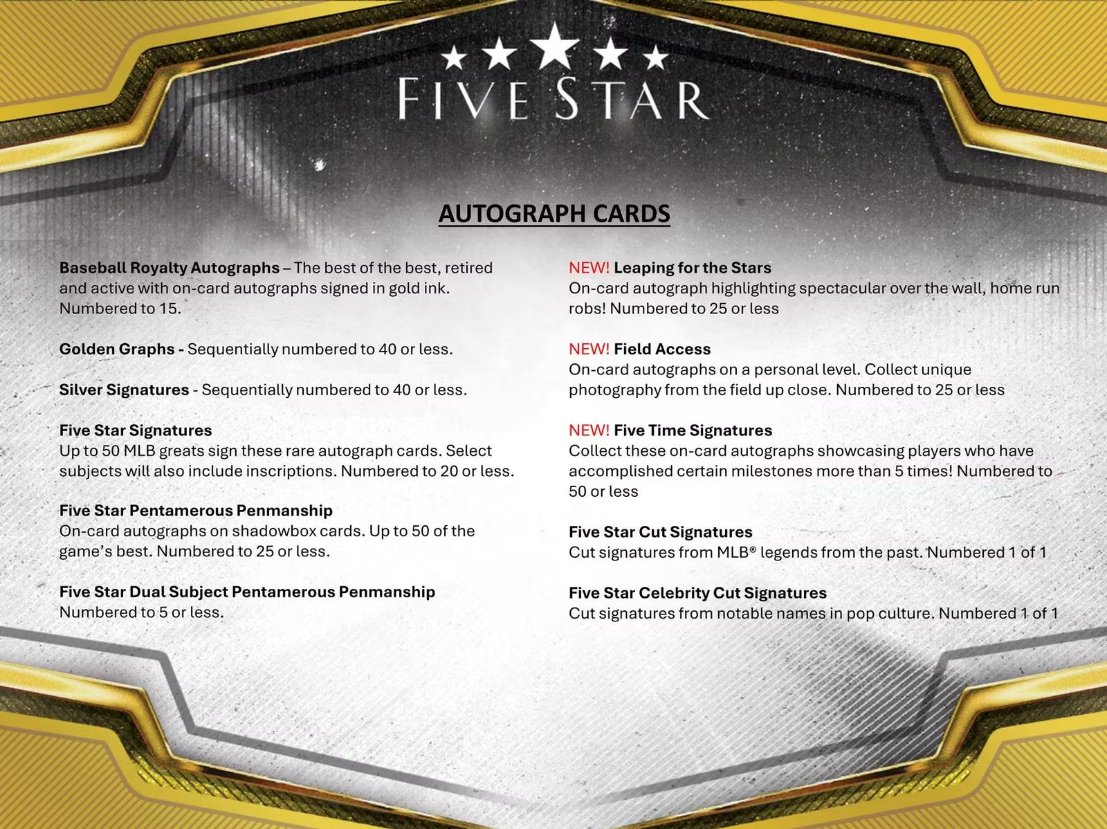 2024 Topps Five Star Baseball Hobby Trading Cards