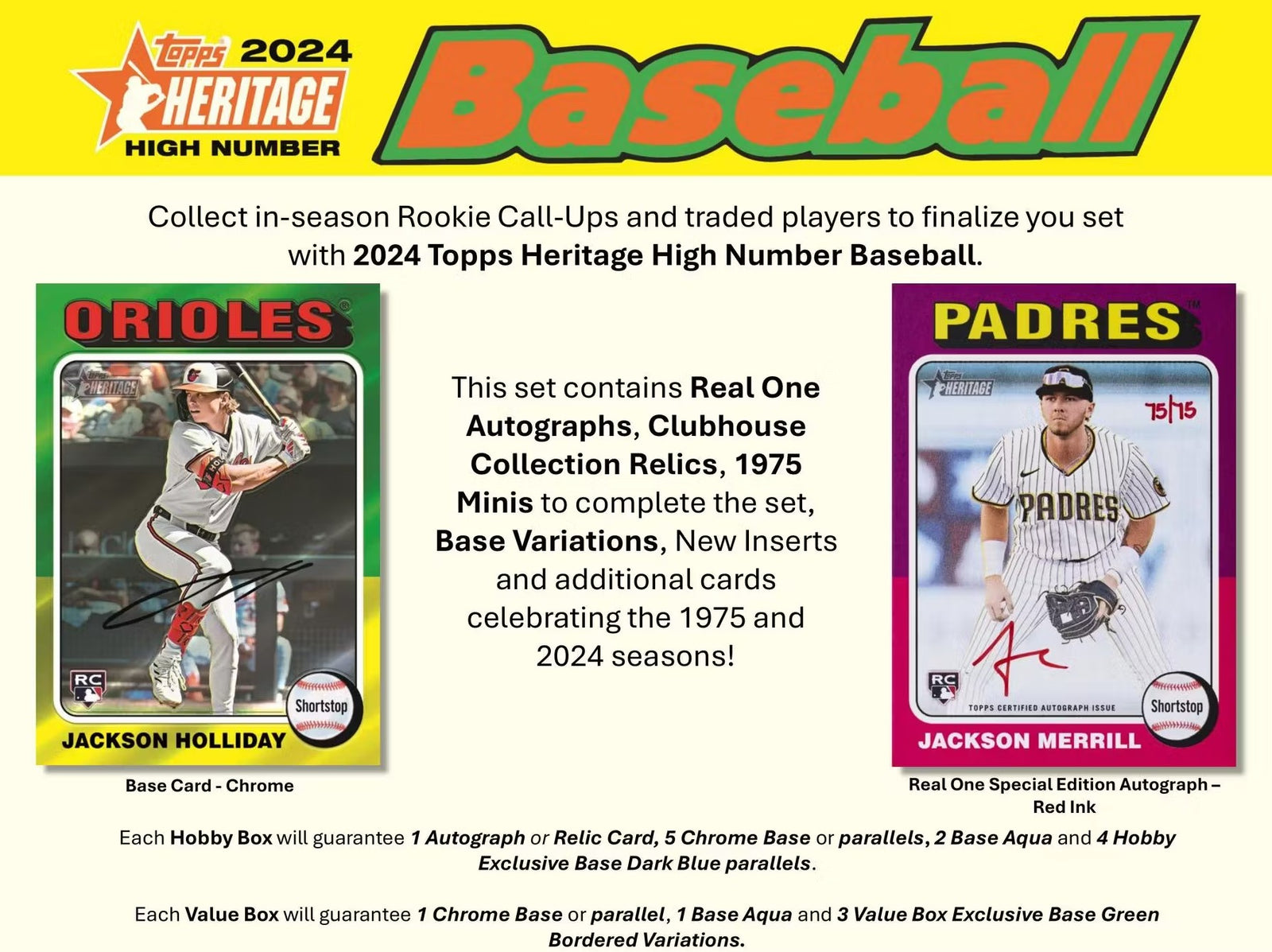 2024 Topps Heritage Baseball High Number Hobby Trading Cards