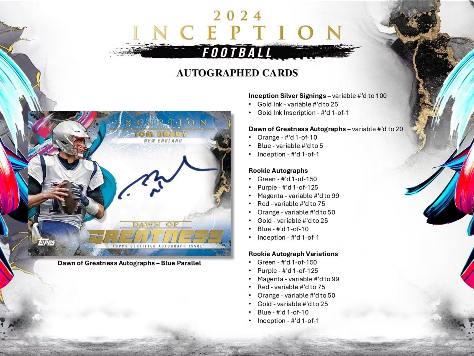 2024 Topps Inception Football Hobby Trading Cards