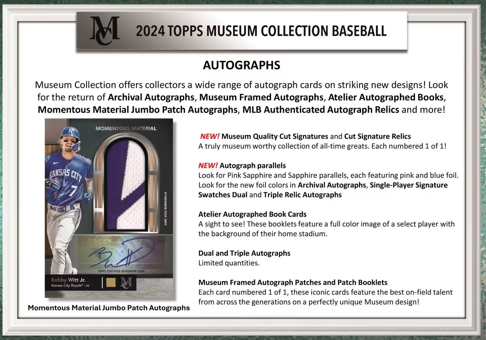 2024 Topps Museum Collection Baseball Hobby Trading Cards