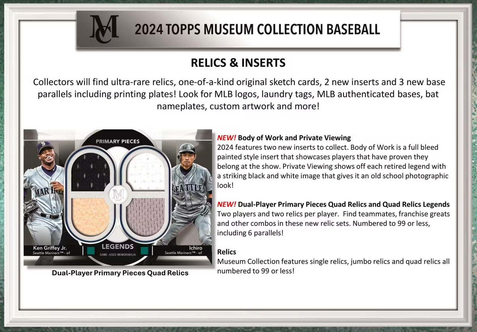 2024 Topps Museum Collection Baseball Hobby Trading Cards