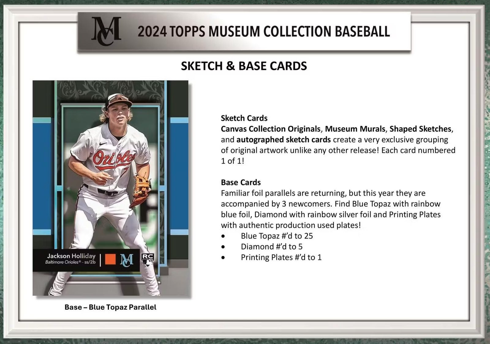 2024 Topps Museum Collection Baseball Hobby Trading Cards