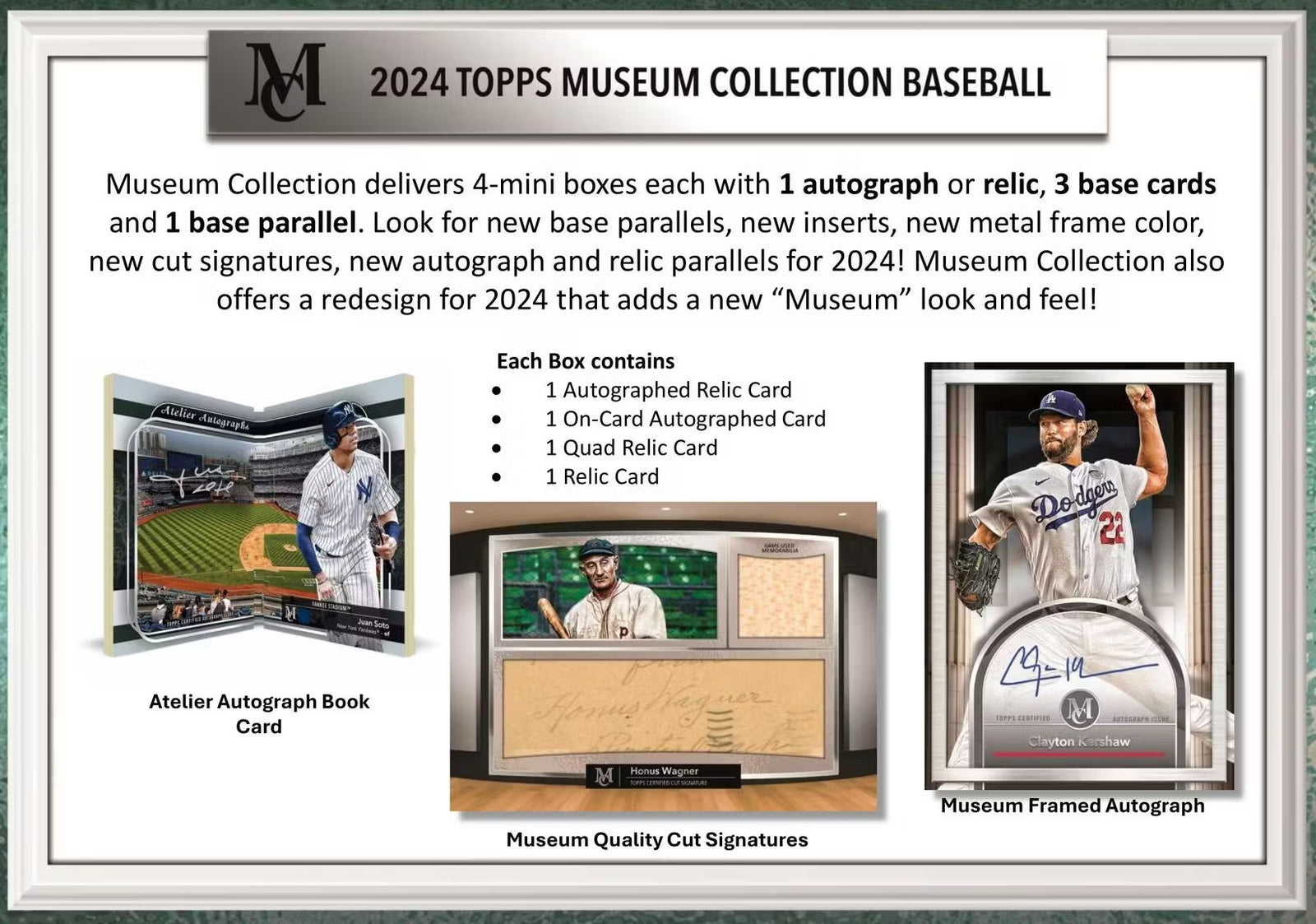 2024 Topps Museum Collection Baseball Hobby Trading Cards