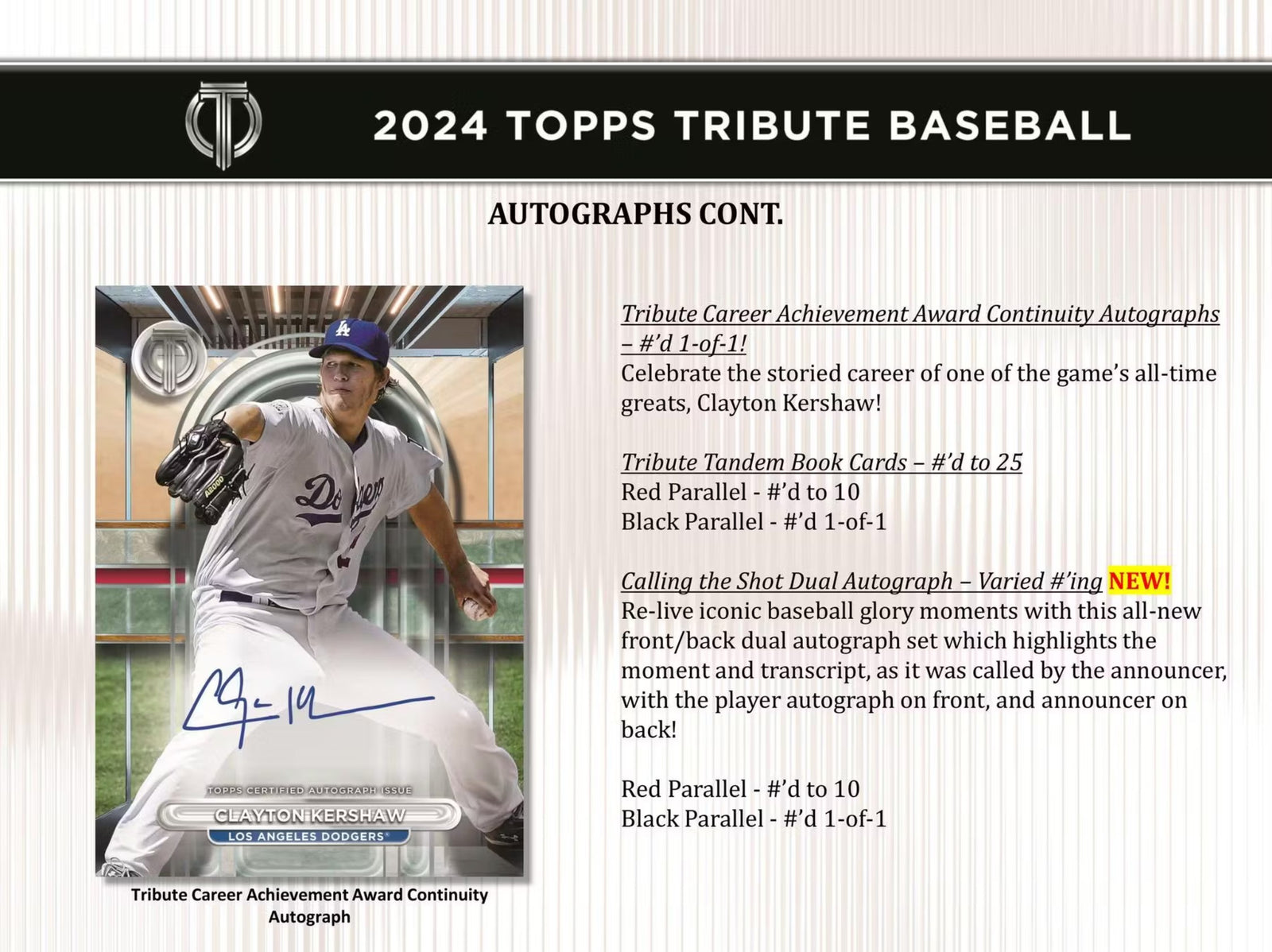 2024 Topps Tribute Baseball Hobby Trading Cards