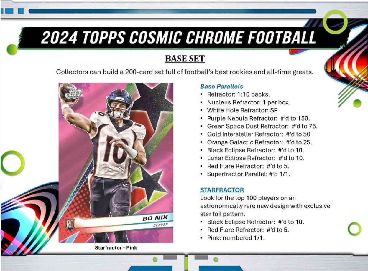 2024 Topps Cosmic Chrome Football Hobby Trading Cards