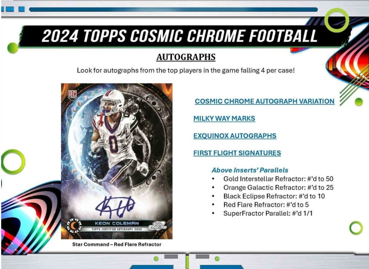 2024 Topps Cosmic Chrome Football Hobby Trading Cards