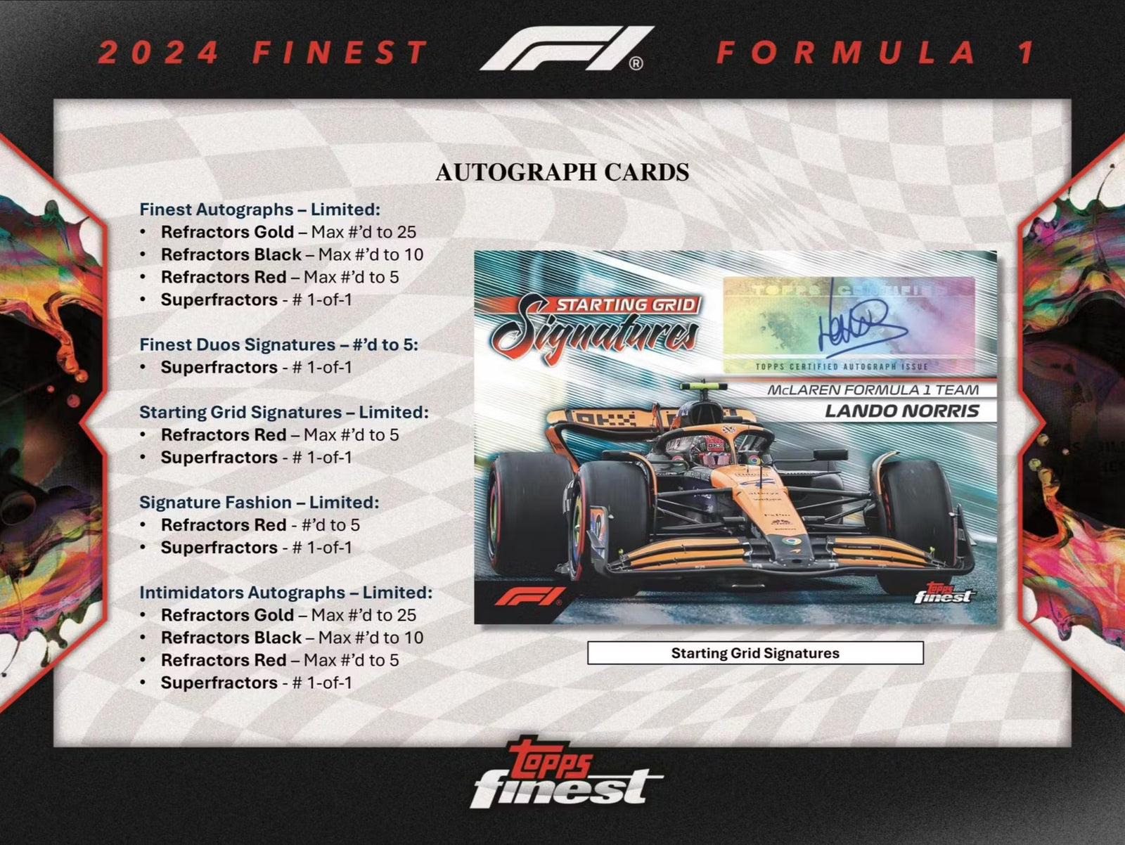 2024 Topps Finest F1 Hobby Trading Cards