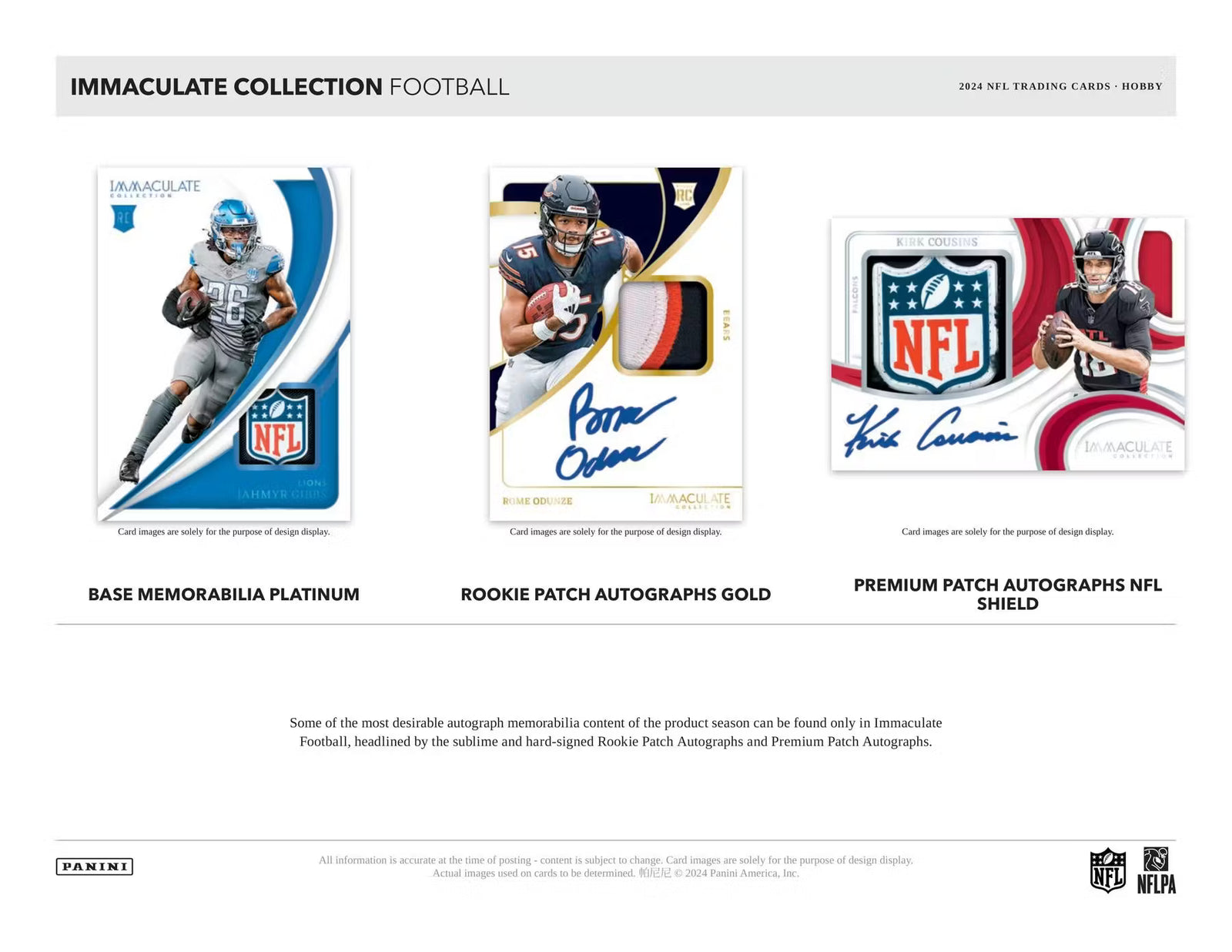 2024 Panini Immaculate Football Hobby Trading Cards