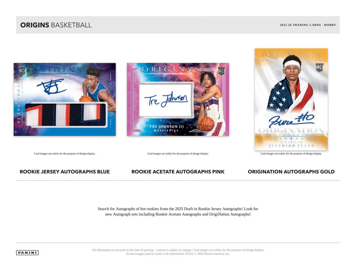 2025-26 Panini Origins Basketball Hobby Trading Cards