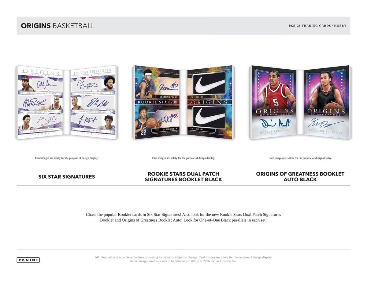 2025-26 Panini Origins Basketball Hobby Trading Cards