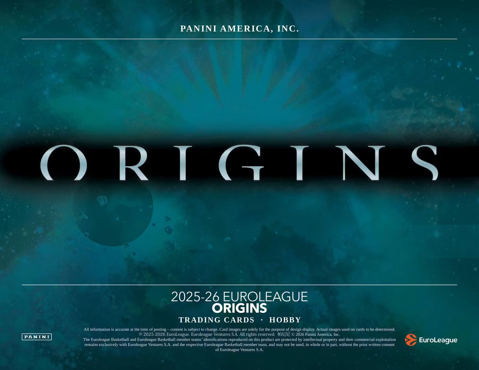 2025-26 Panini Origins EuroLeague Basketball Hobby Trading Cards