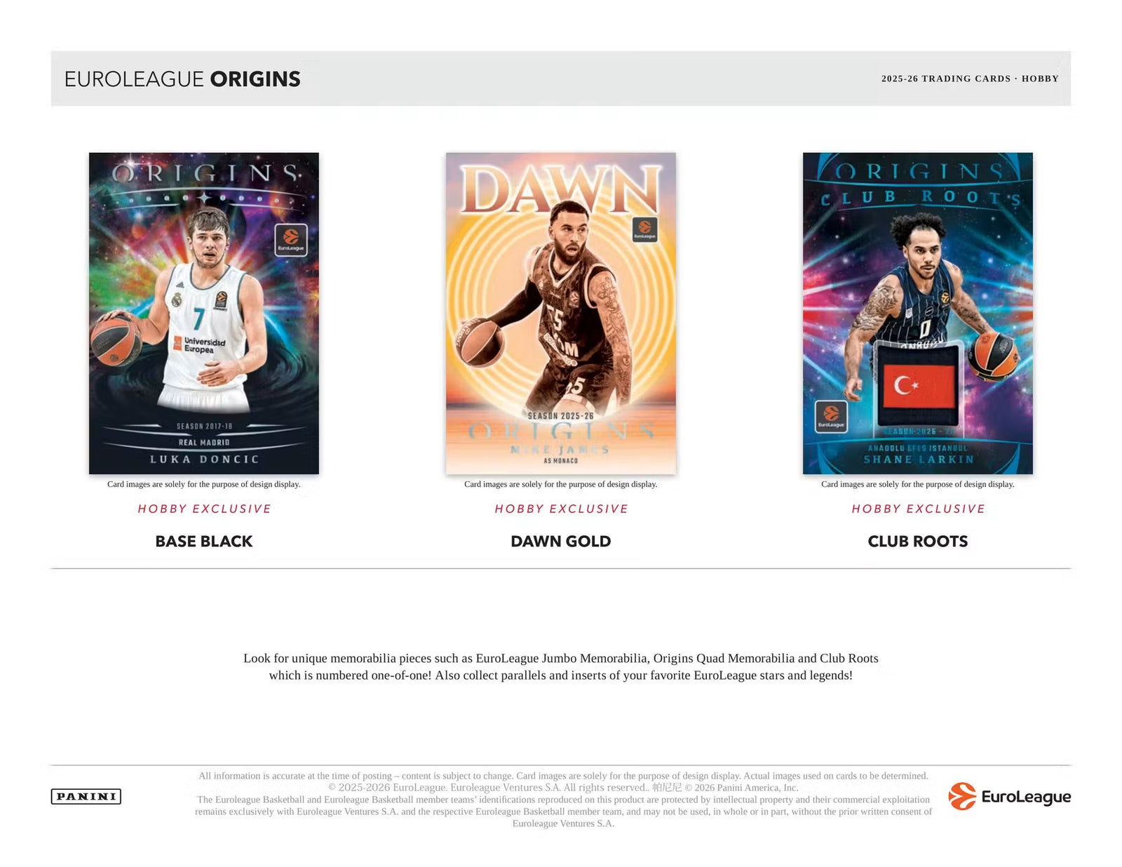 2025-26 Panini Origins EuroLeague Basketball Hobby Trading Cards