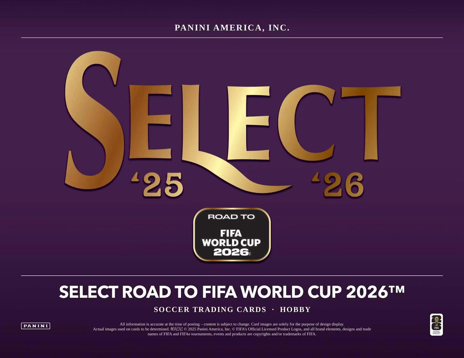 2025-26 Panini Select Road to FIFA World Cup Soccer Hobby Trading Cards