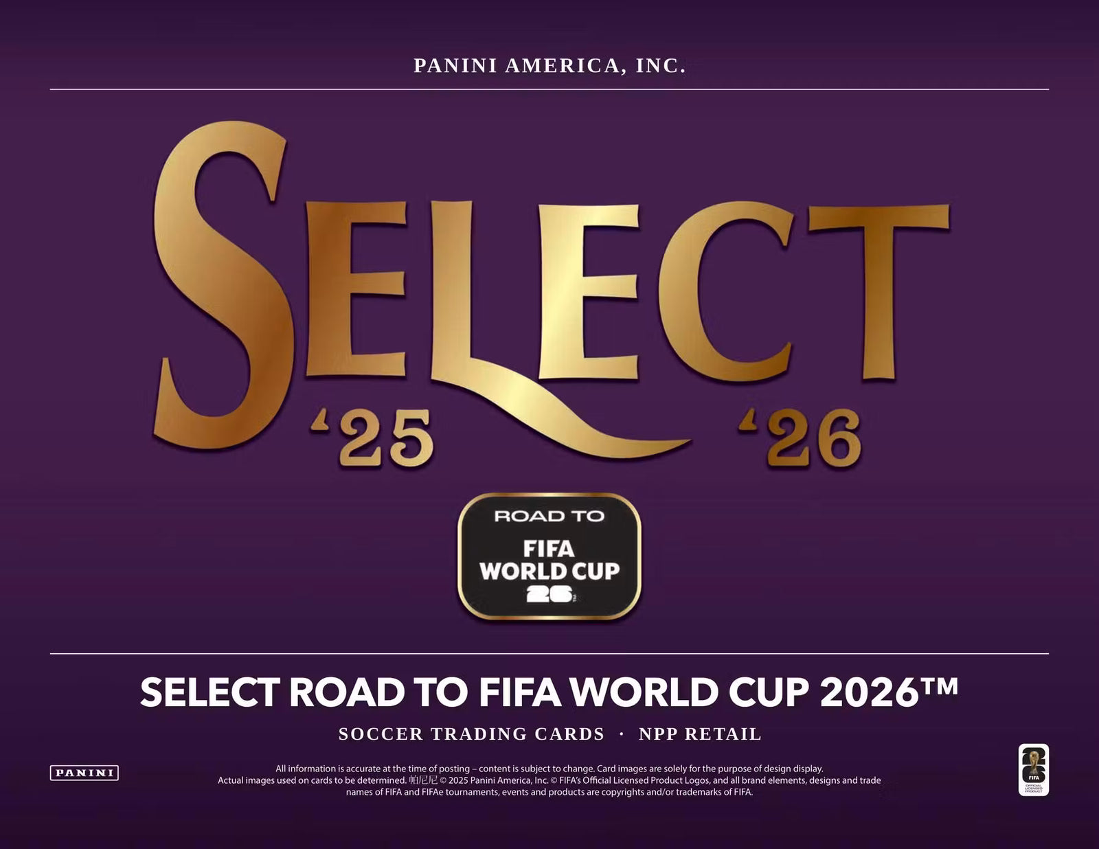 2025-26 Panini Select Road to FIFA World Cup Soccer Mega Trading Cards LV