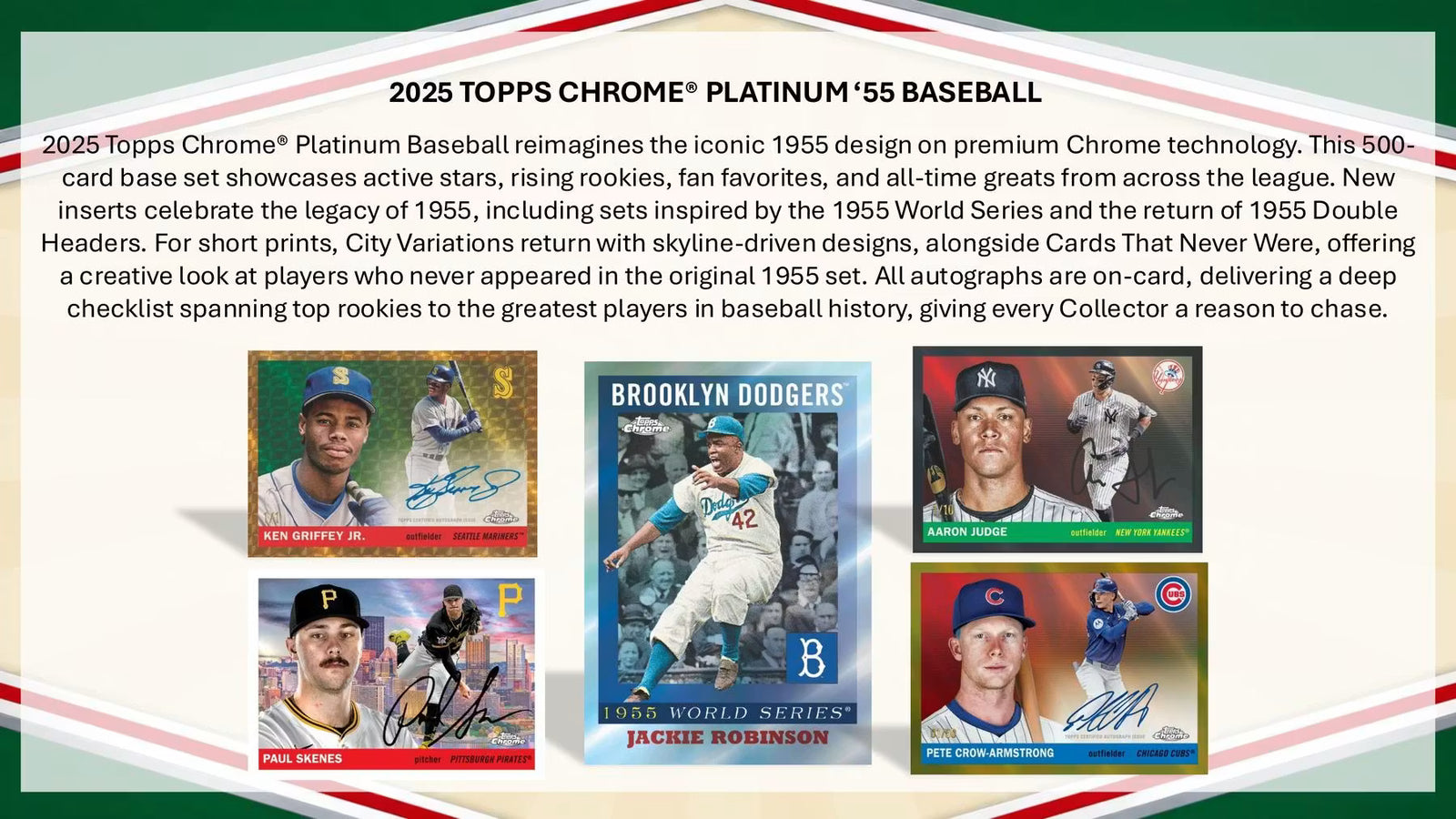 2025 Topps Chrome Platinum '55 Baseball Hobby Trading Cards