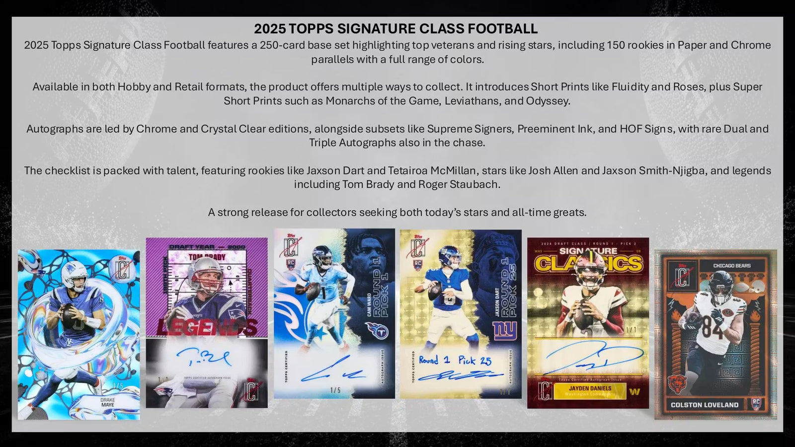 2025 Topps Signature Class Football Blaster Trading Cards
