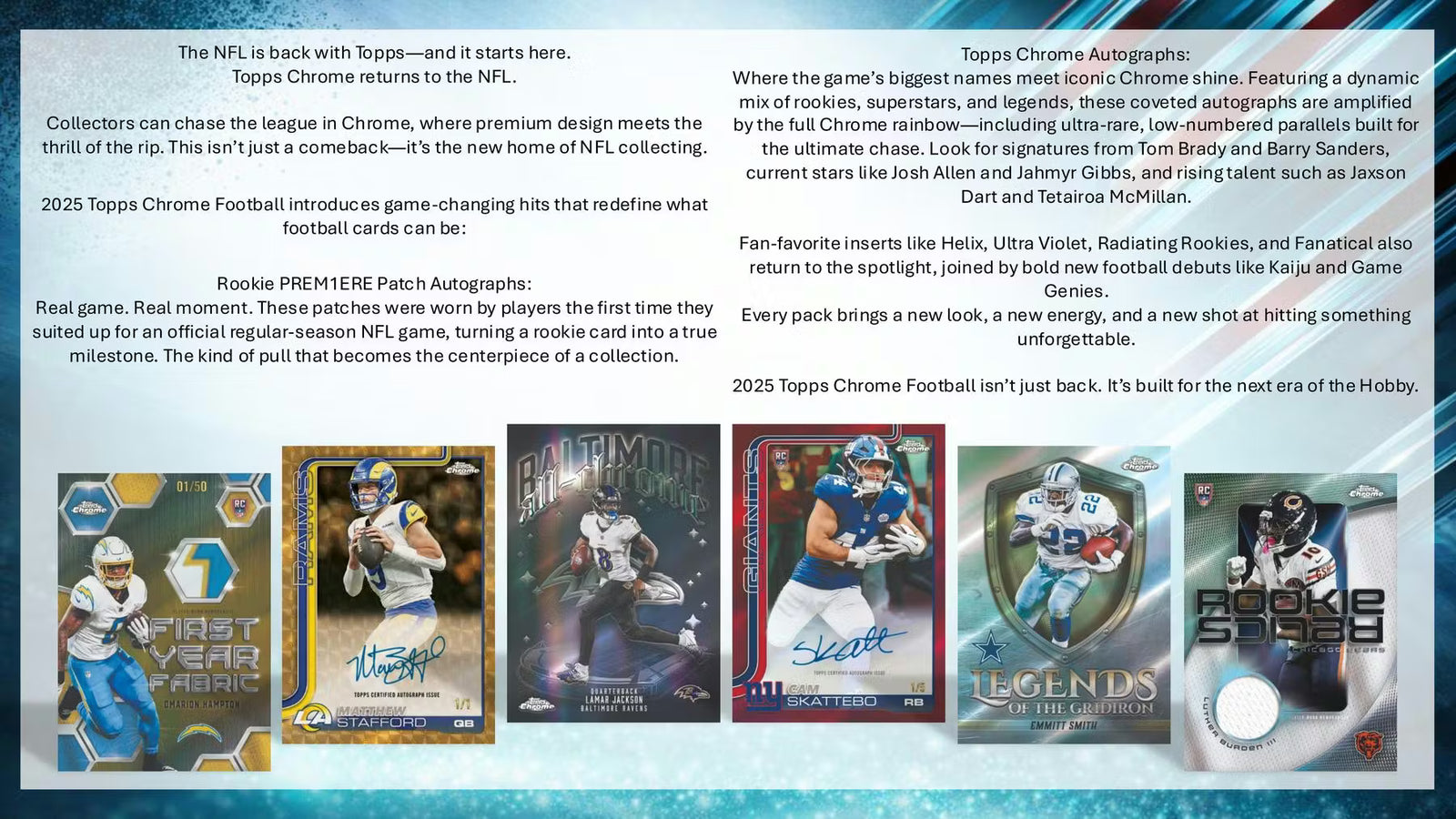 2025 Topps Chrome Football Mega Trading Cards