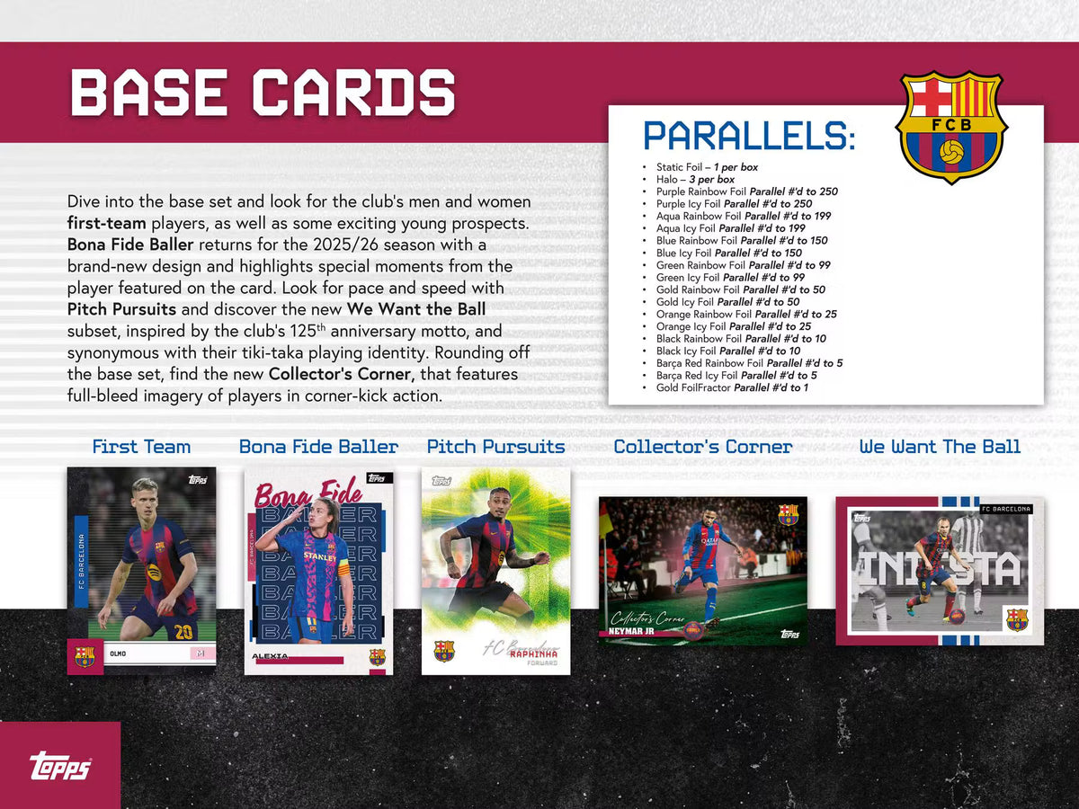 2025-26 Topps Soccer FC Barcelona Team Set Trading Cards LV