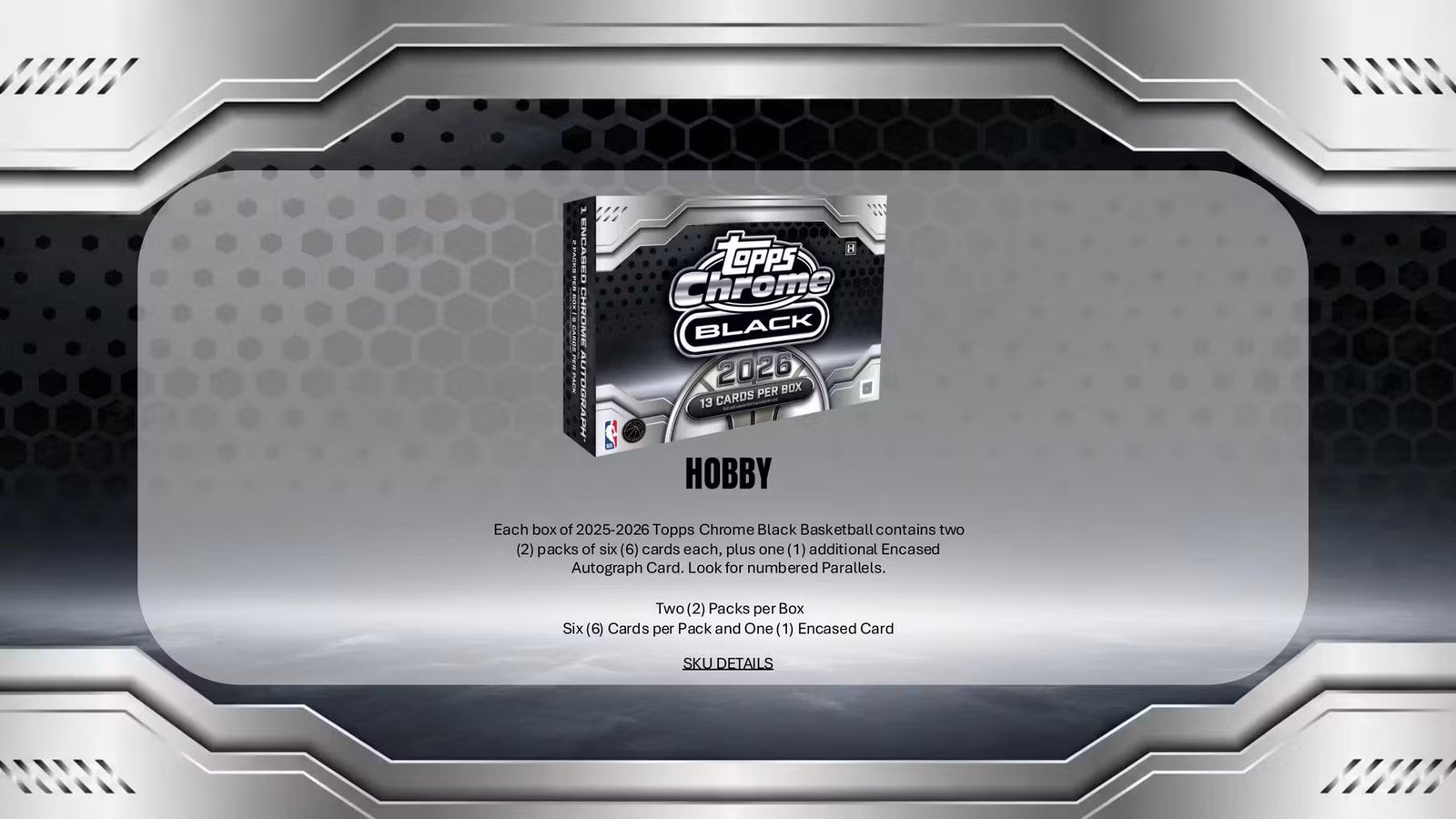 2025-26 Topps Chrome Black Basketball Hobby Trading Cards
