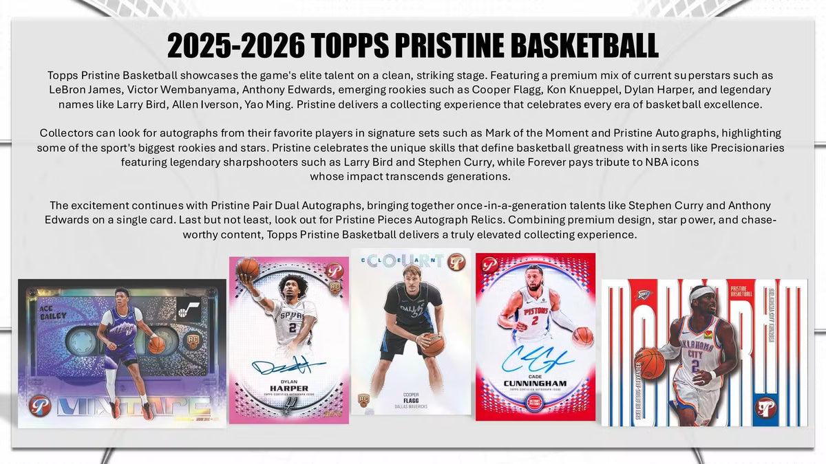 2025-26 Topps Pristine Basketball Hobby Trading Cards