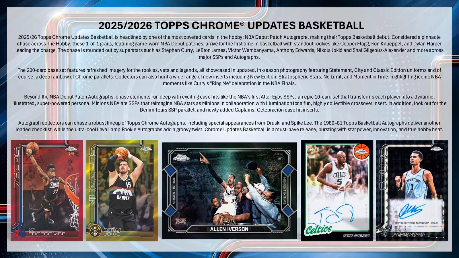 2025-26 Topps Chrome Update Series Basketball Mega Trading Cards
