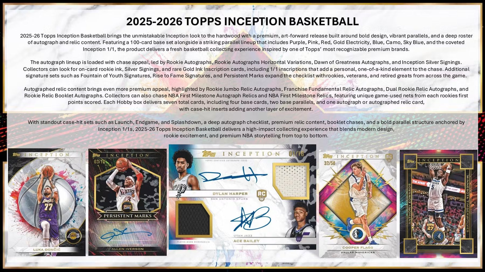 2025-26 Topps Inception Basketball Hobby Trading Cards LV