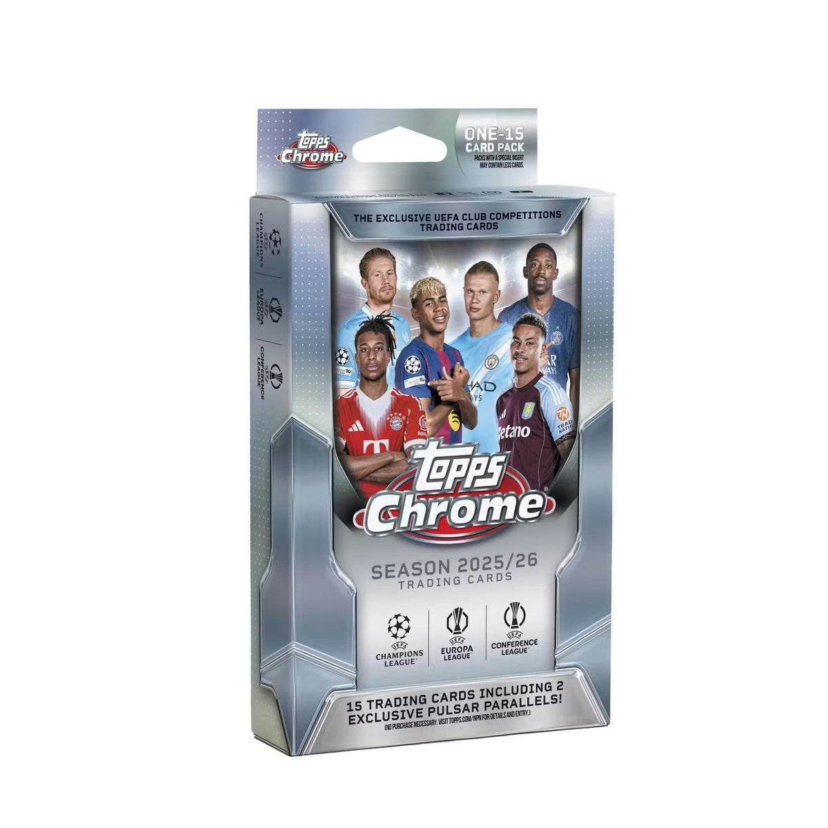 2025-26 Topps Chrome UEFA Club Competitions Soccer Hanger Trading Cards LV