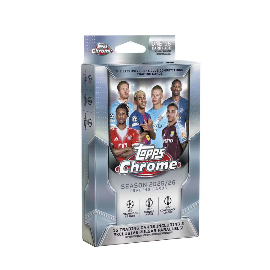 2025-26 Topps Chrome UEFA Club Competitions Soccer Hanger Trading Cards LV