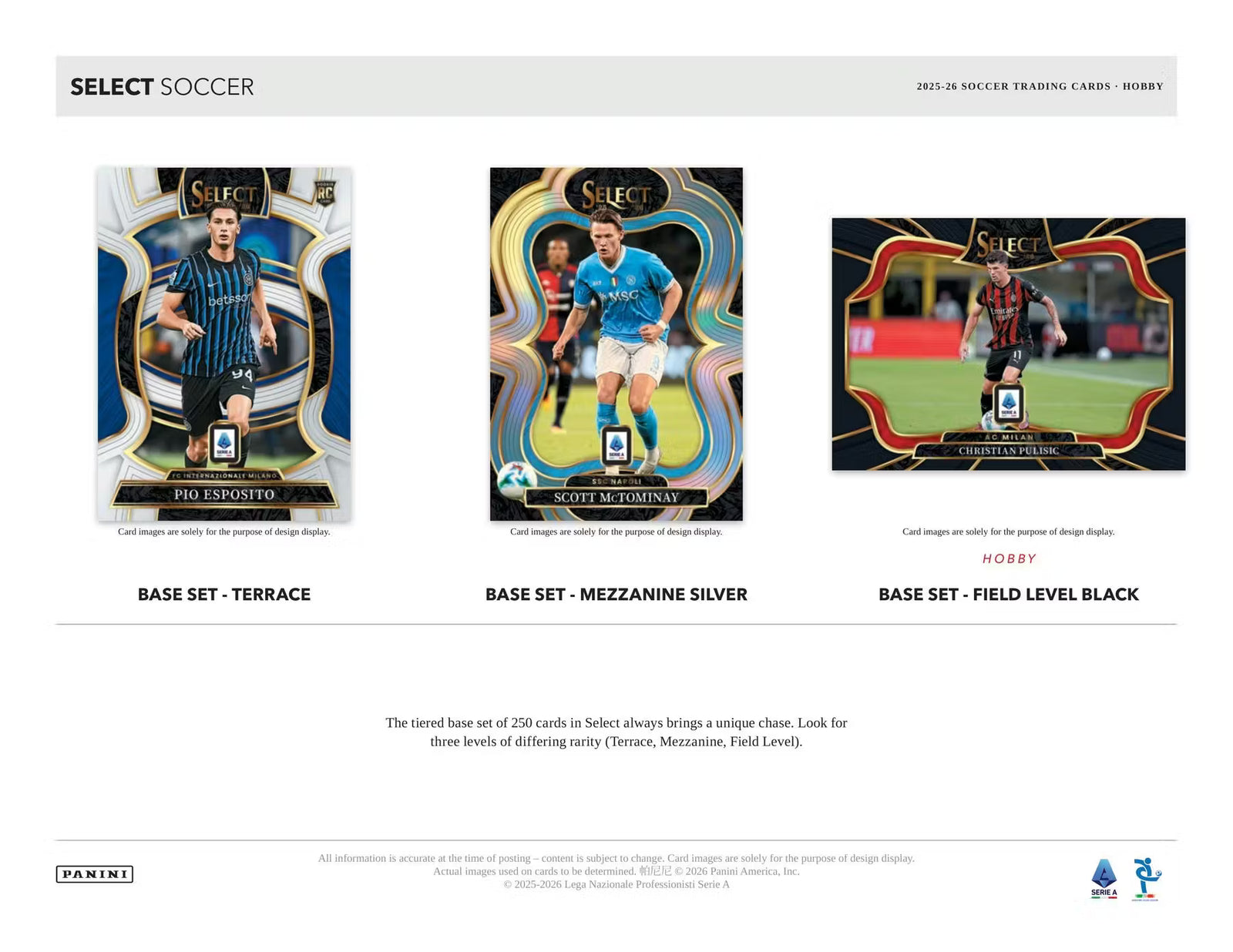 2025-26 Panini Select Seria A Soccer Hobby Trading Cards