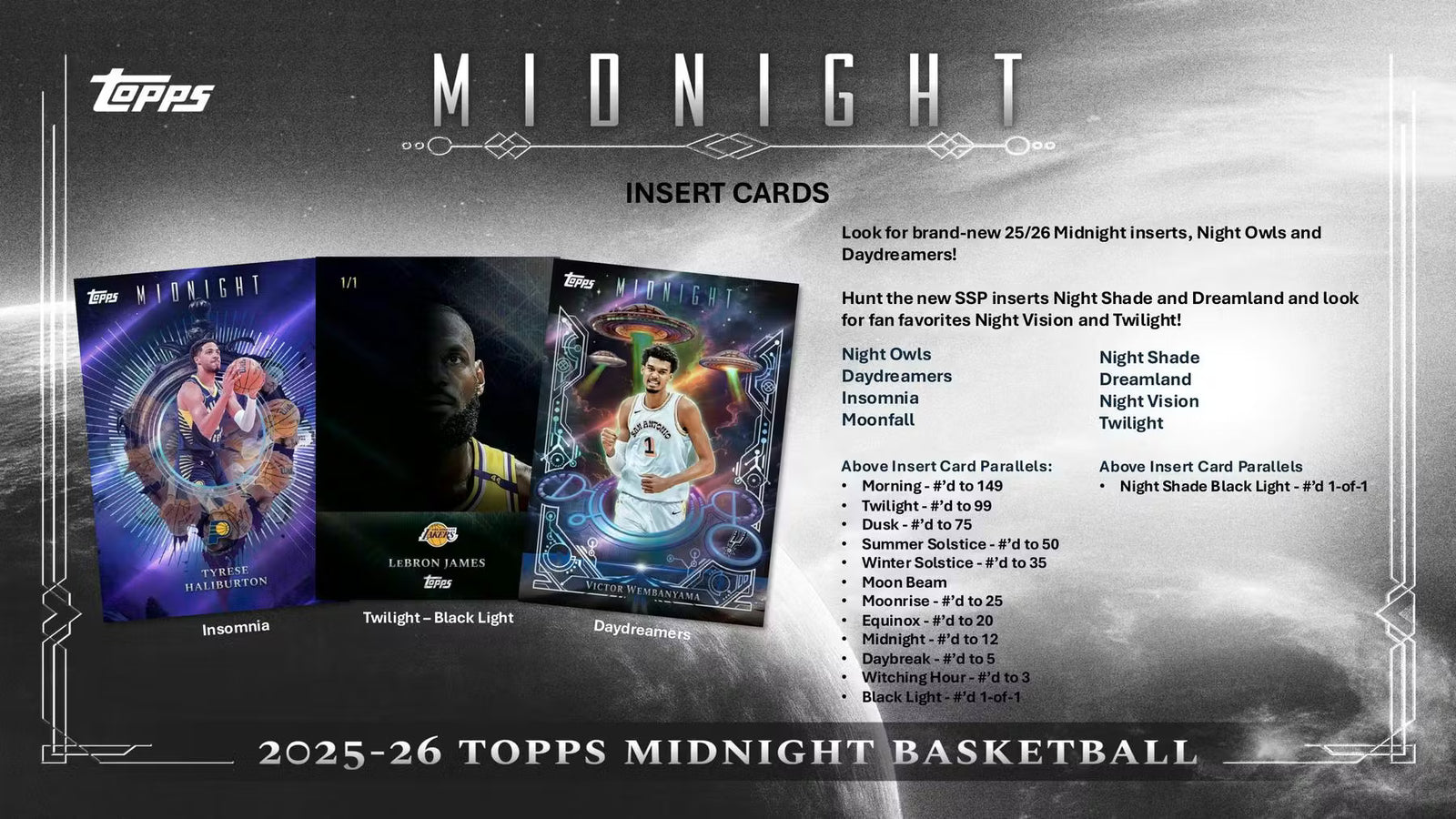 2025-26 Topps Midnight Basketball Hobby Trading Cards