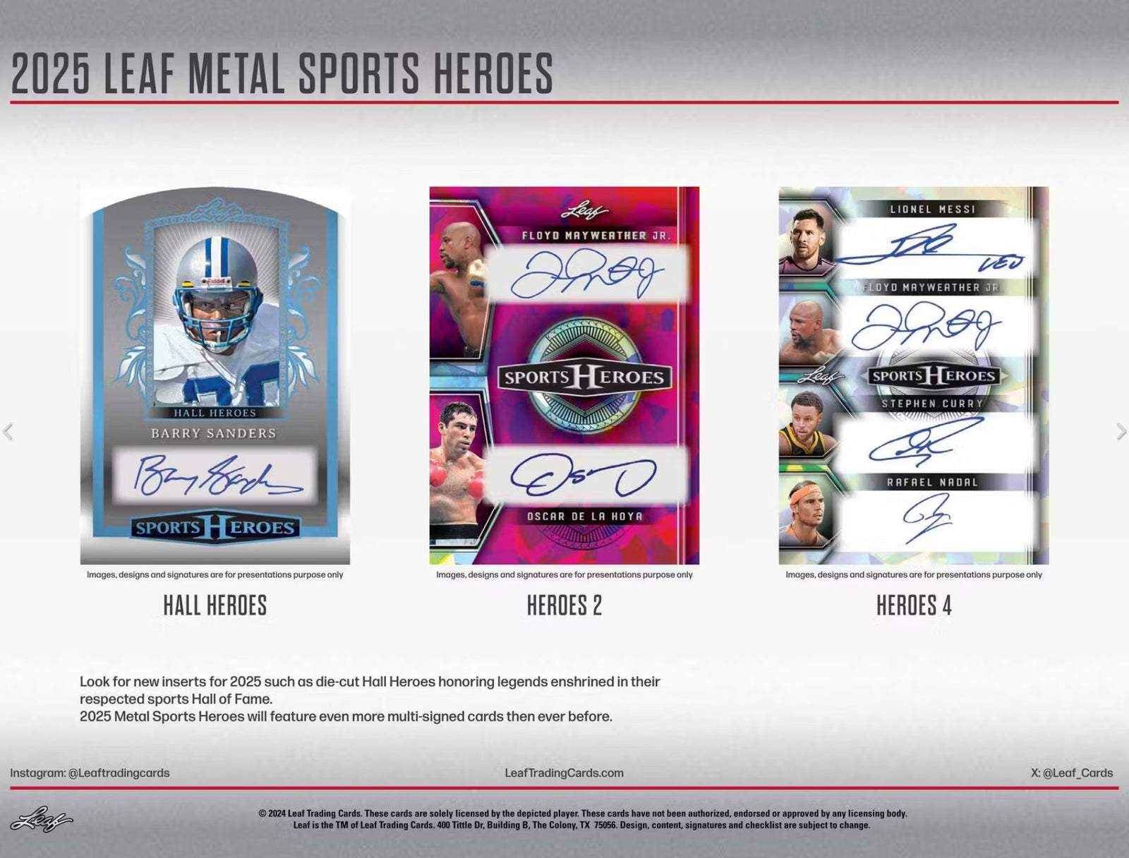 2025 Leaf Metal Sports Heroes Hobby Trading Cards