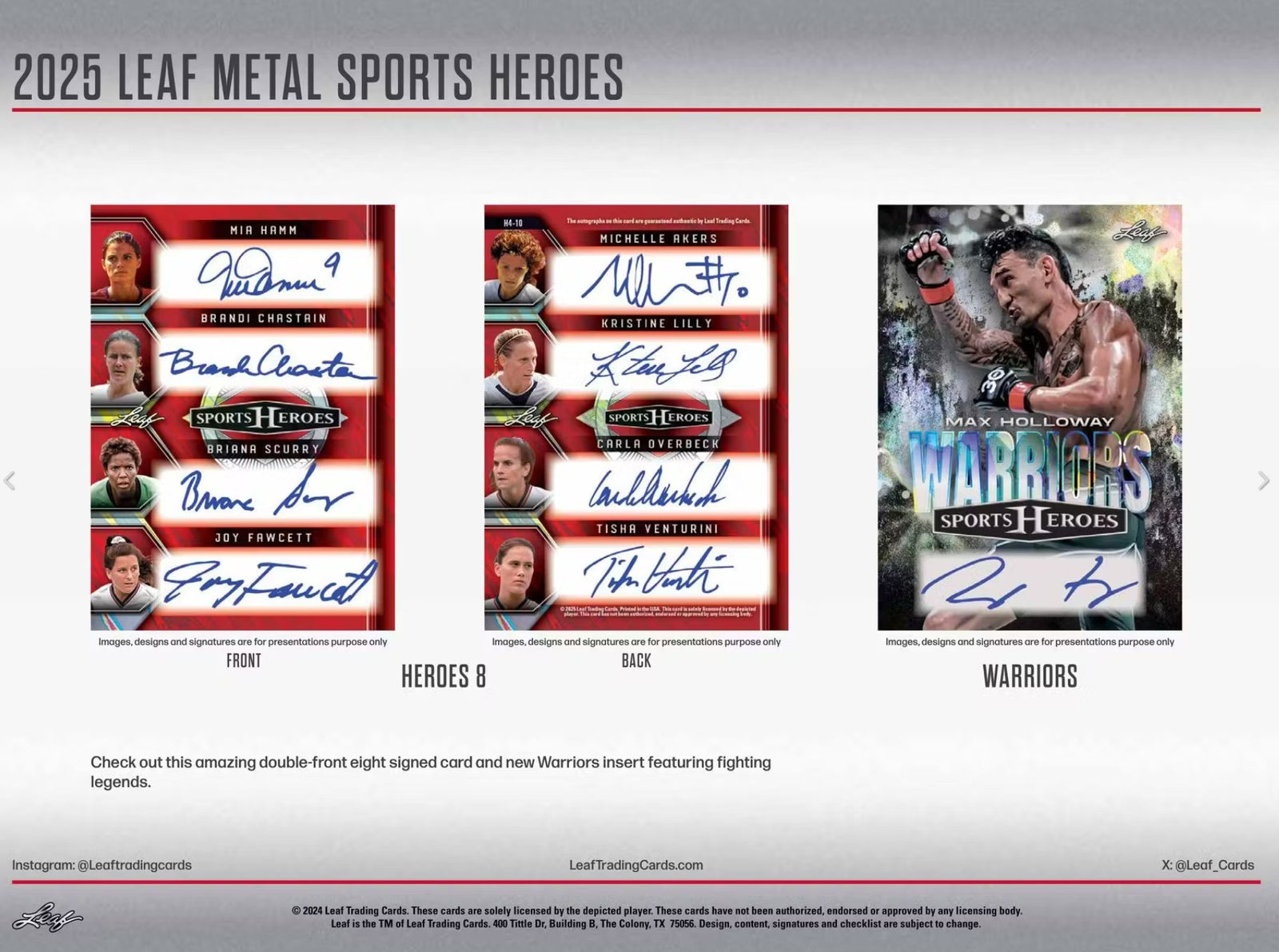 2025 Leaf Metal Sports Heroes Solo Edition Trading Cards