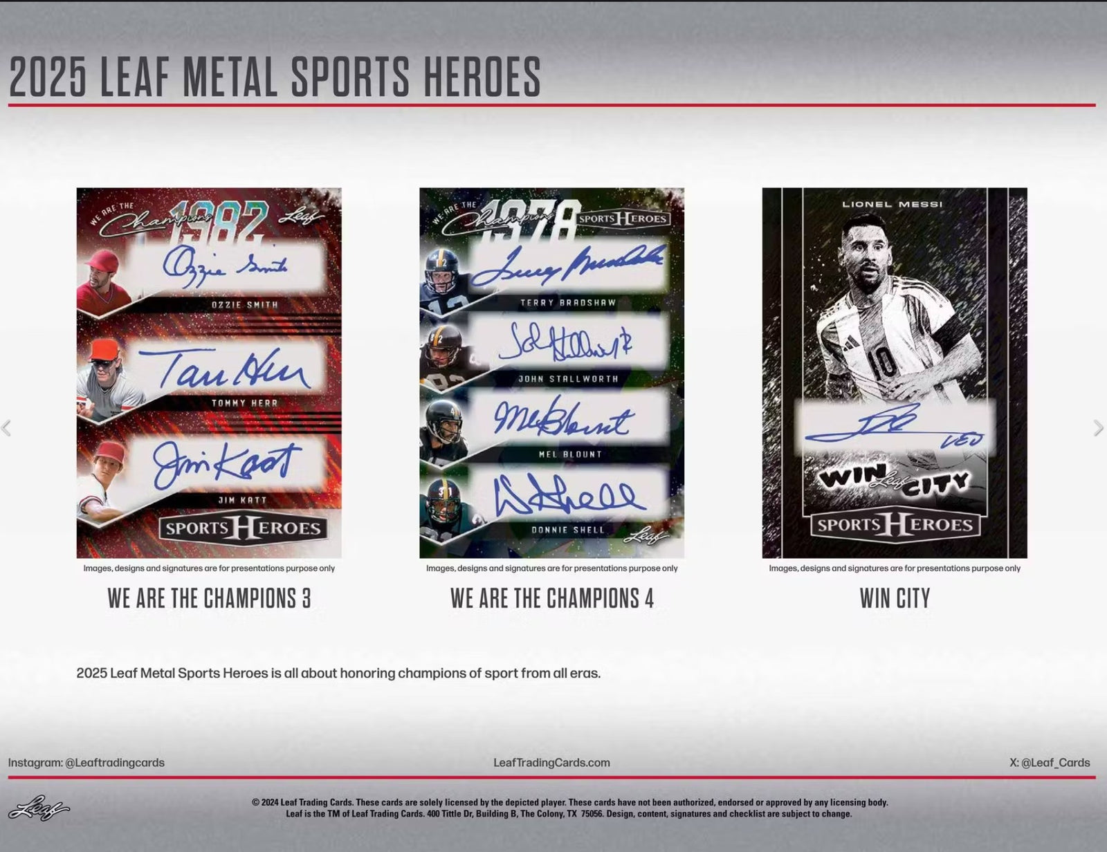 2025 Leaf Metal Sports Heroes Solo Edition Trading Cards