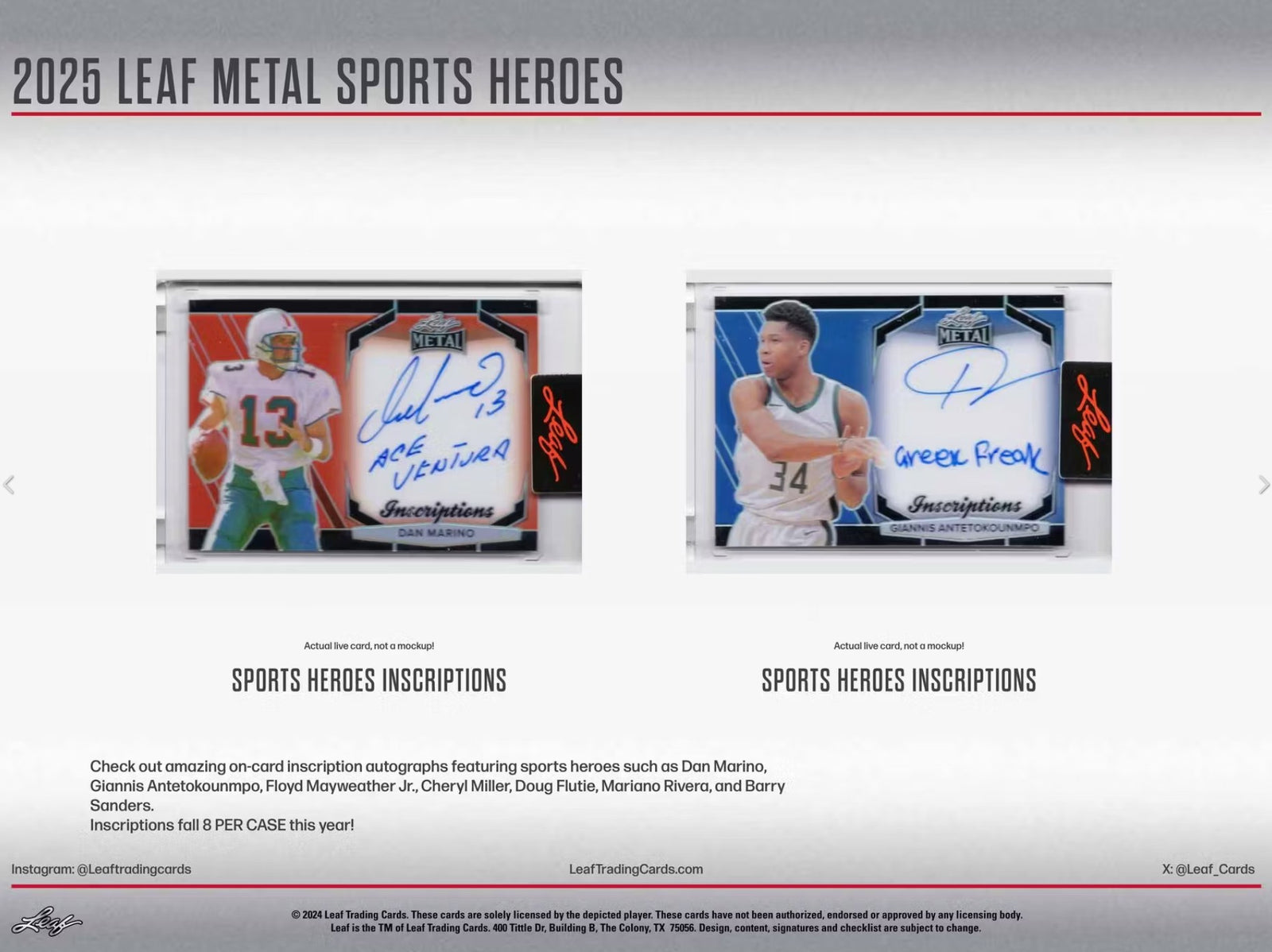 2025 Leaf Metal Sports Heroes Hobby Trading Cards
