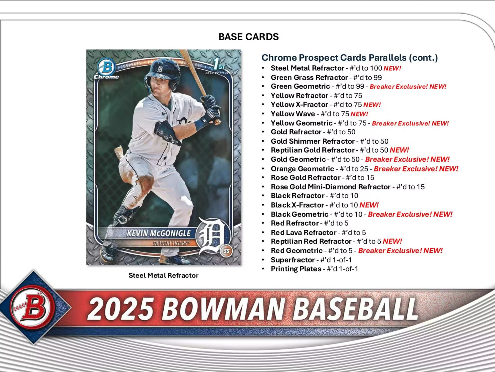 2025 Topps Bowman Baseball Breakers Delight Trading Cards