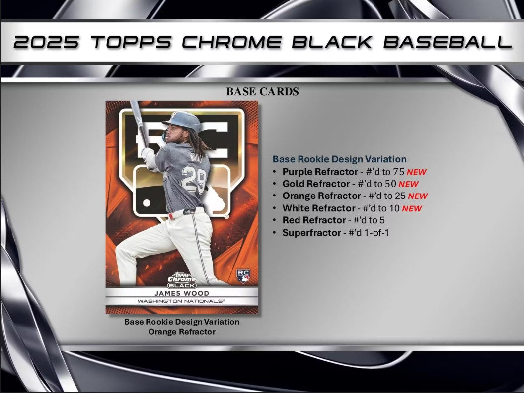 2025 Topps Chrome Black Baseball Hobby Trading Cards