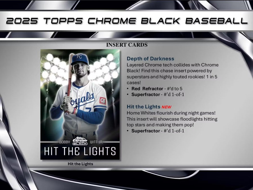 2025 Topps Chrome Black Baseball Hobby Trading Cards